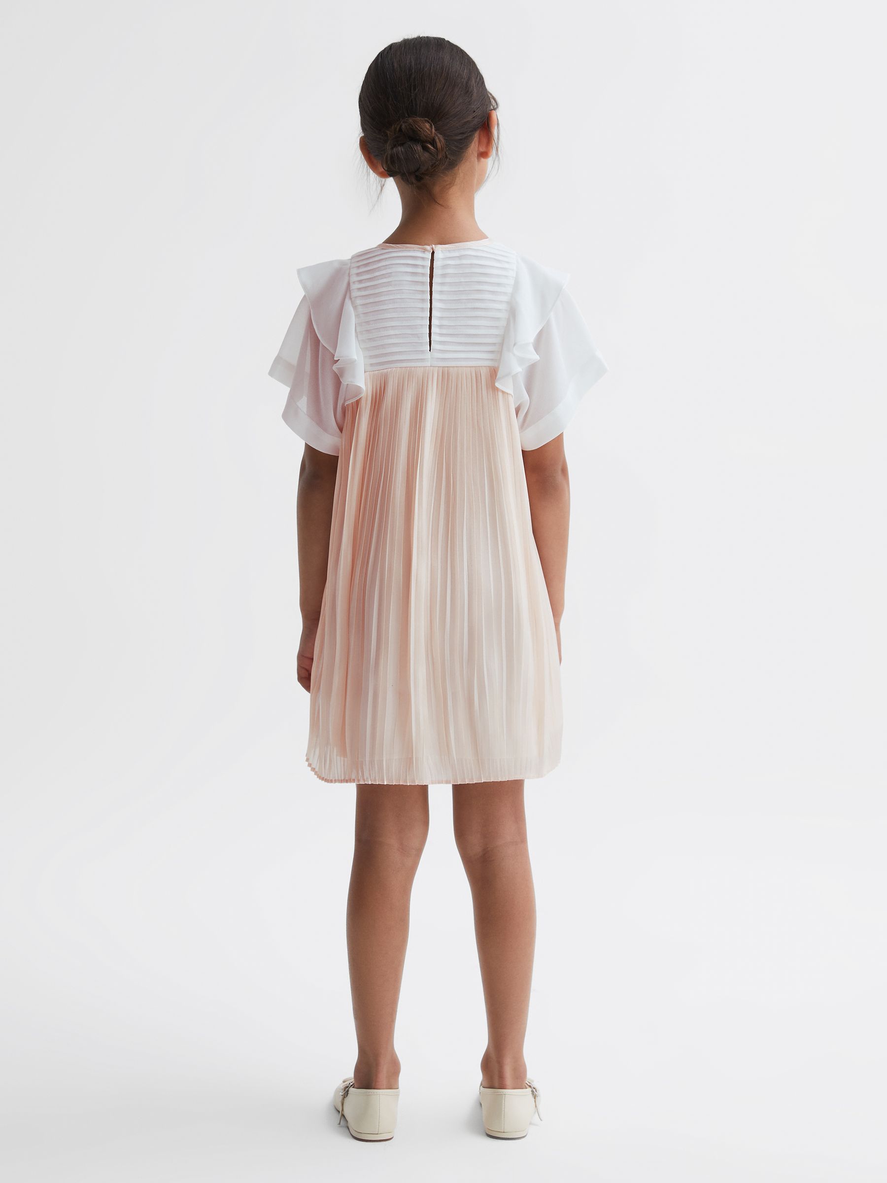 9-14 yrs Pleated Metallic Dress in Pink - Image 4 of 5
