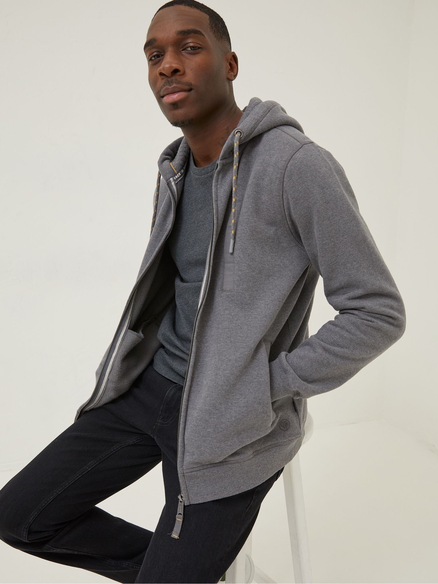 Brooke Grey Zip Through Hoodie - Image 1 of 3