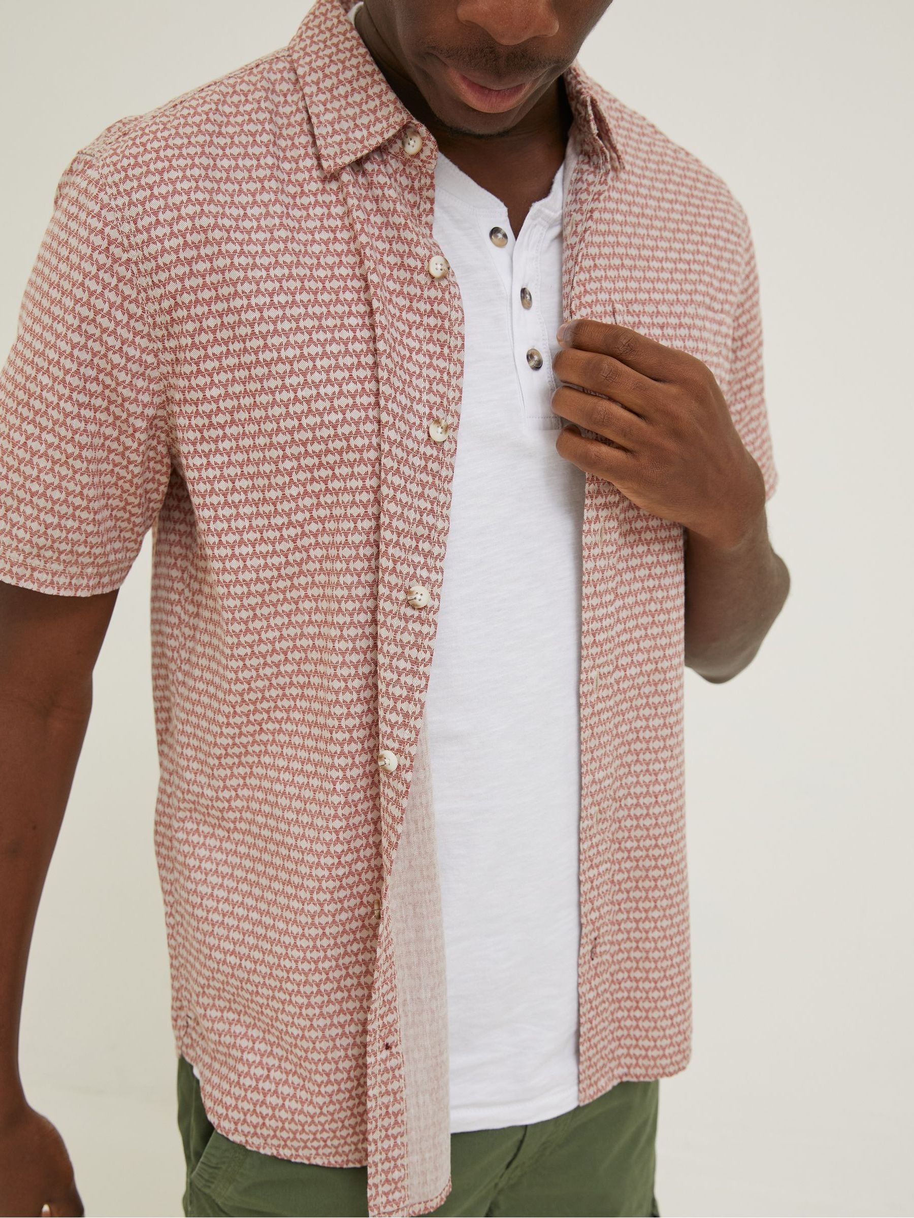 Red Geo Print Shirt - Image 3 of 5
