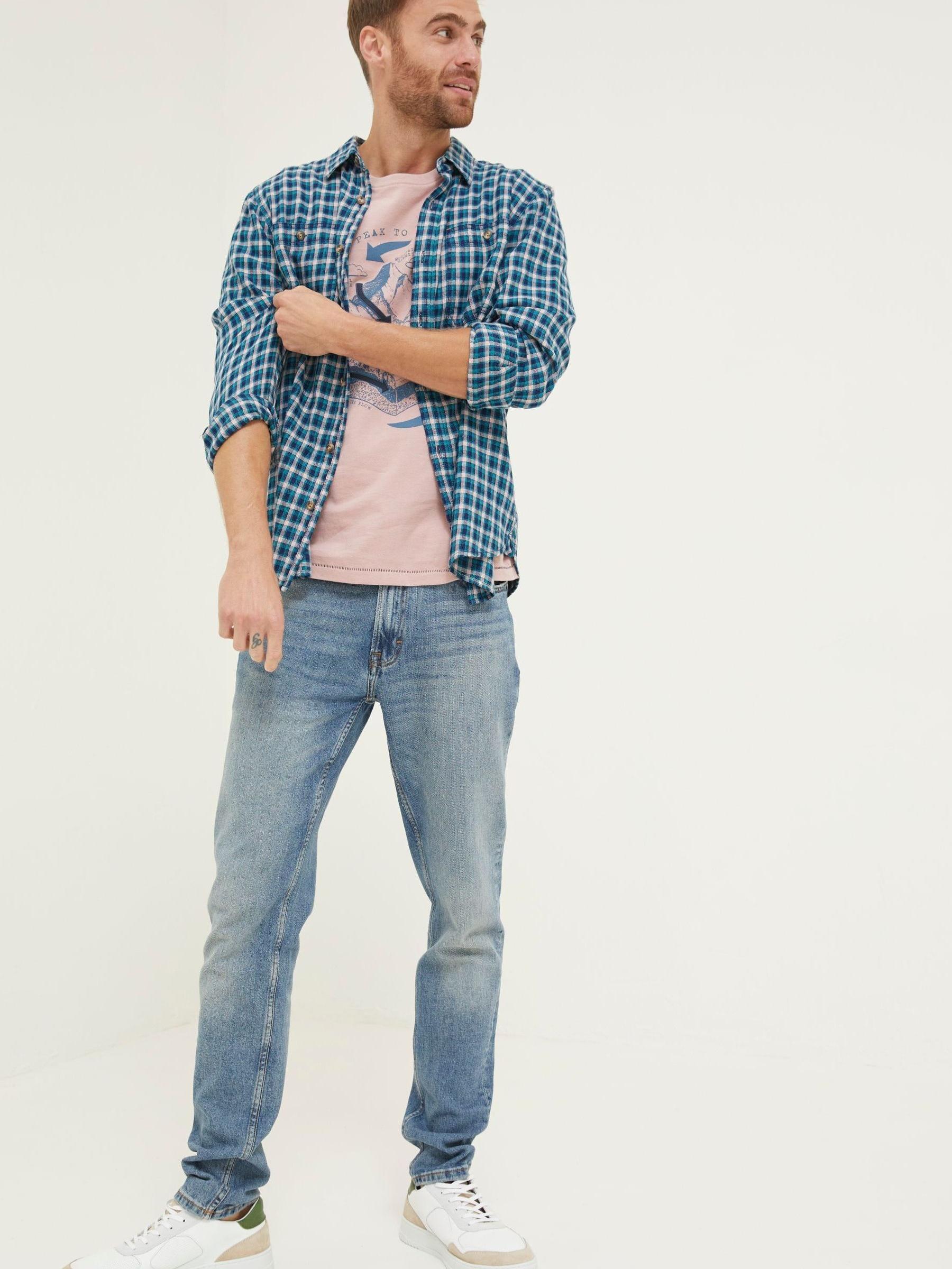 Blue Wently Check Shirt - Image 1 of 5 Blue Wently Check Shirt - Image 1 of 5