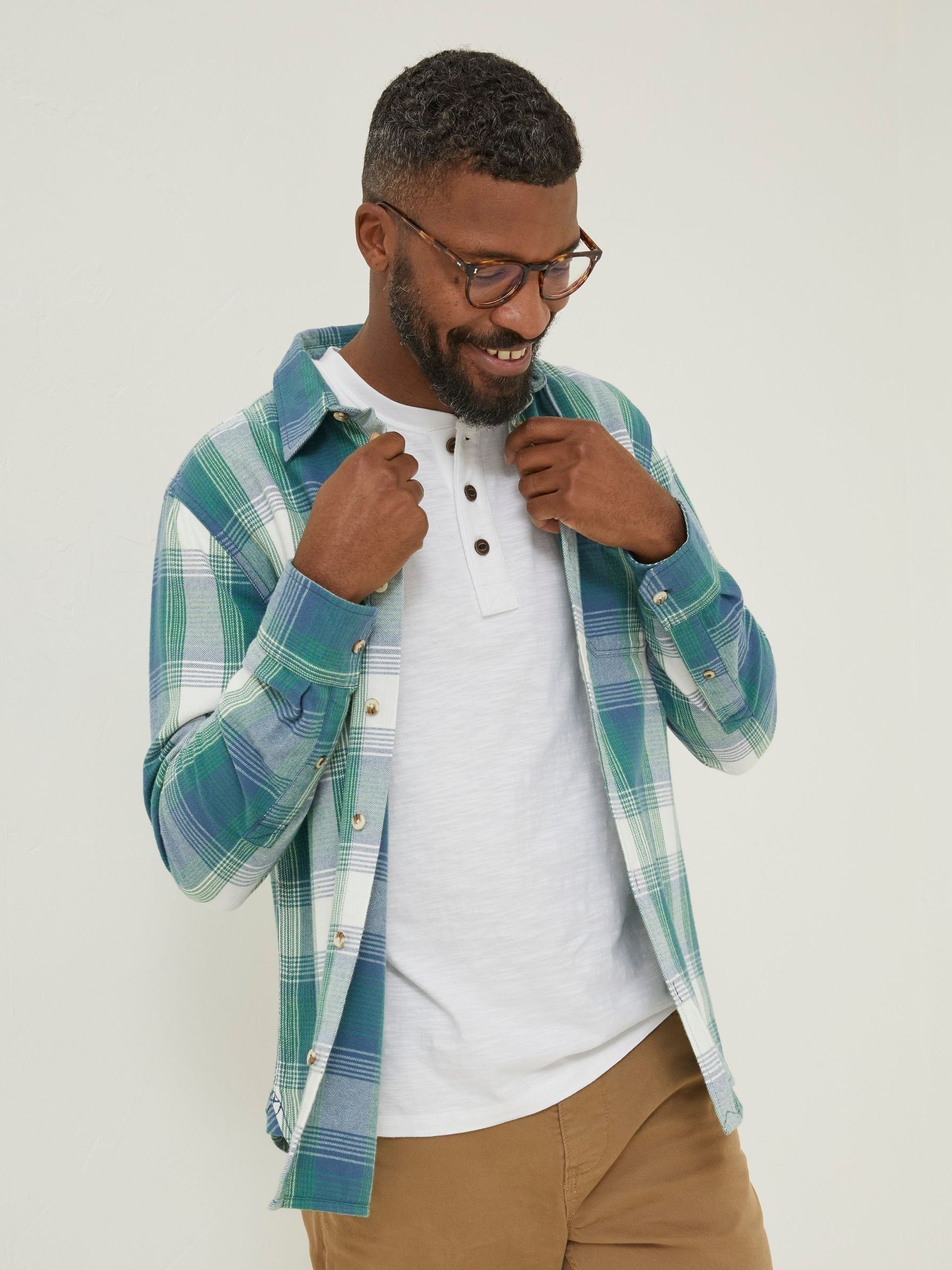 Blue Check Shirt - Image 1 of 5 Blue Check Shirt - Image 1 of 5