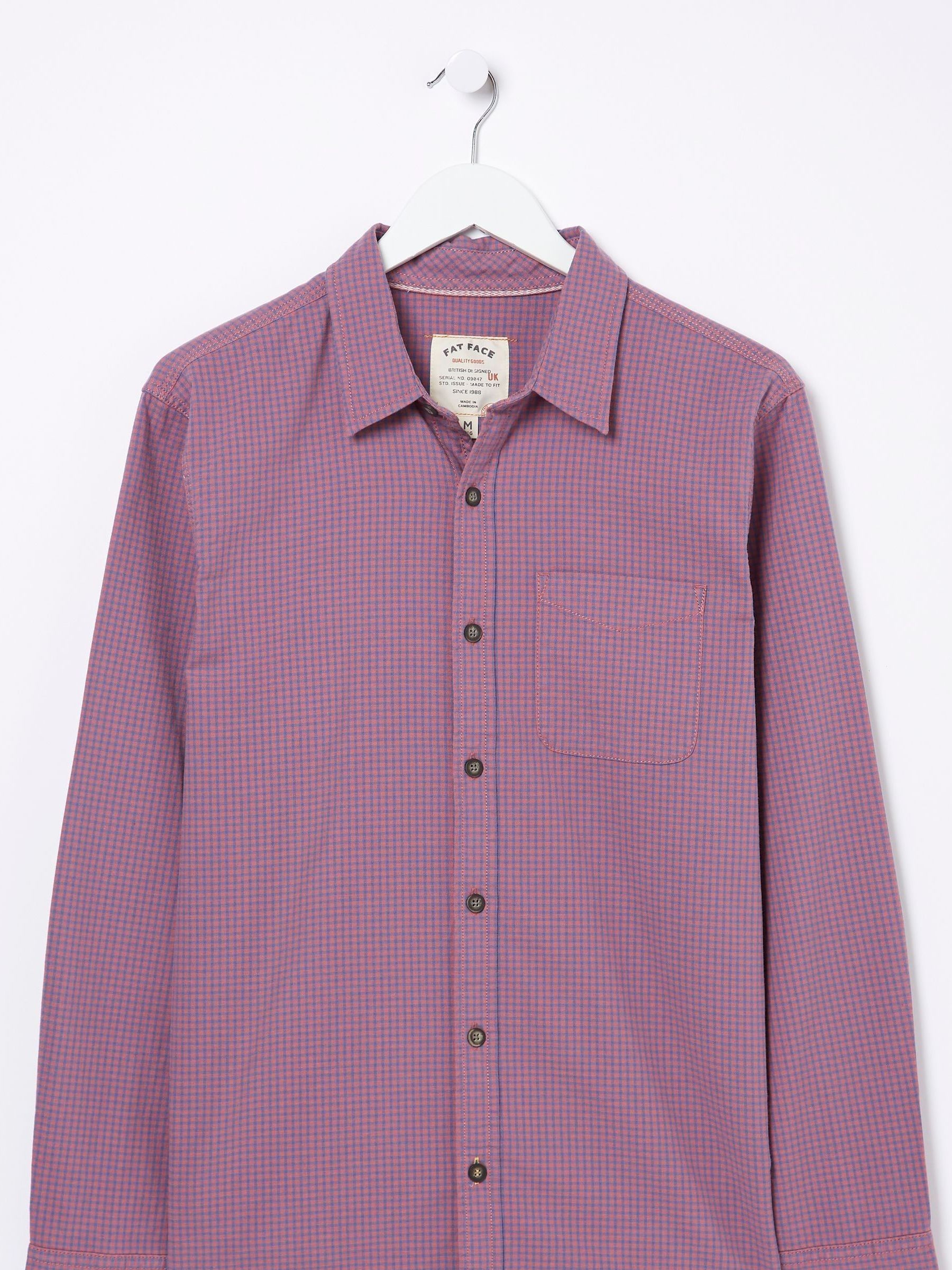 Pink Gower Gingham Shirt - Image 5 of 5 Pink Gower Gingham Shirt - Image 5 of 5