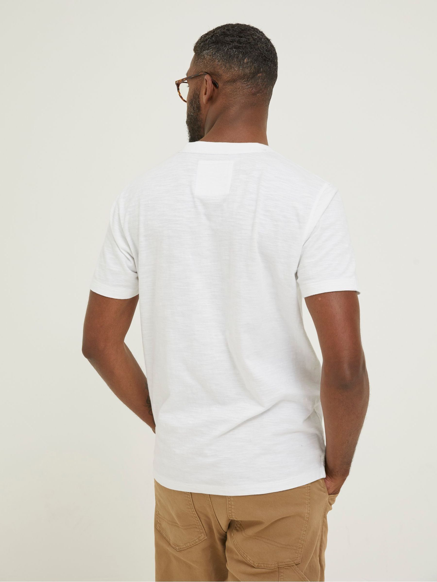 White Slub Henley T-Shirt - Image 2 of 4