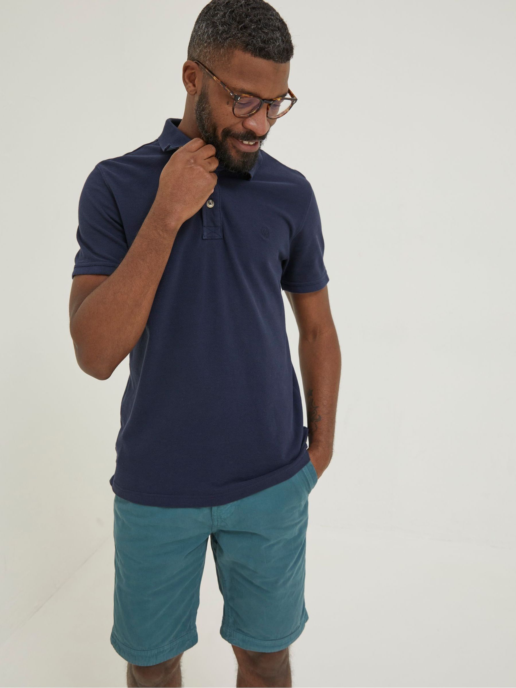 Blue Pique Polo Shirt - Image 1 of 5