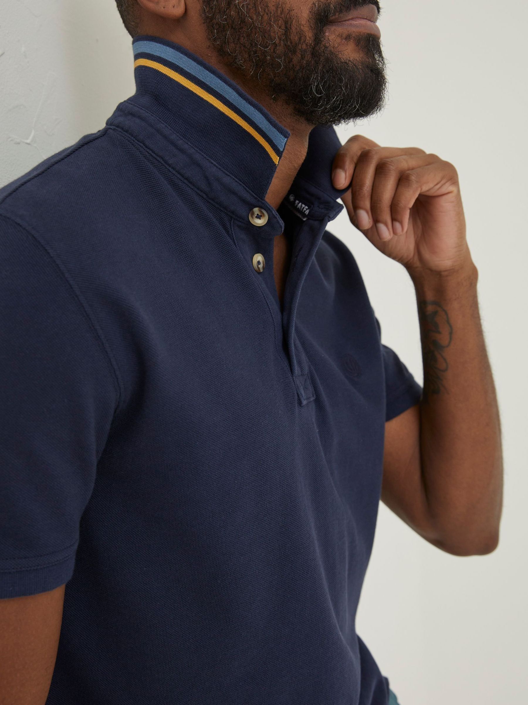 Blue Pique Polo Shirt - Image 3 of 5