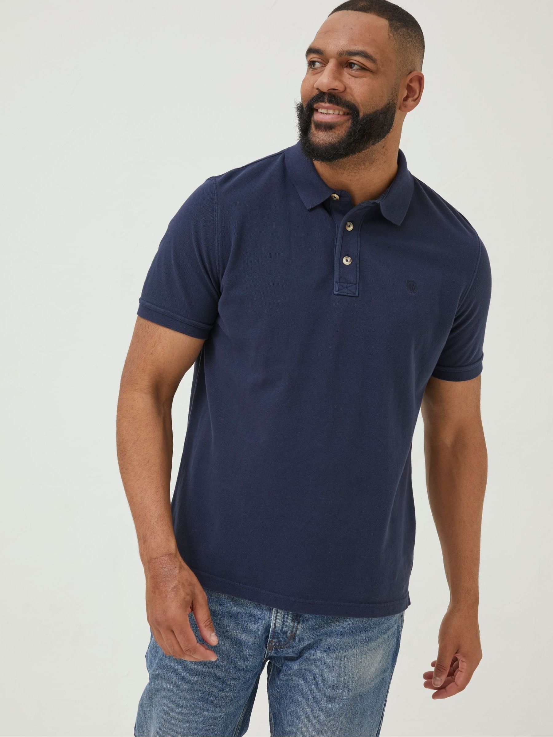 Blue Pique Polo Shirt - Image 4 of 5