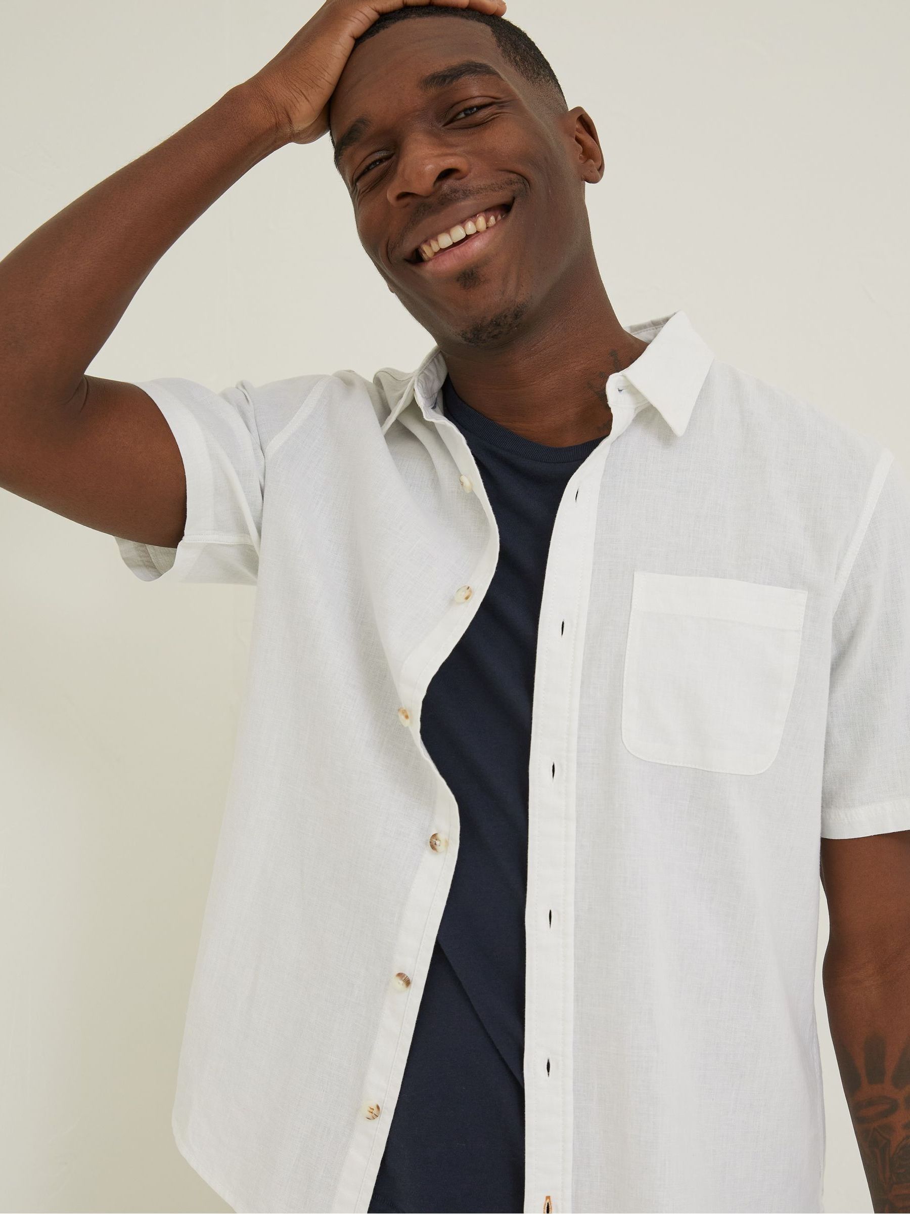 White Bugle Cotton Shirt - Image 3 of 5