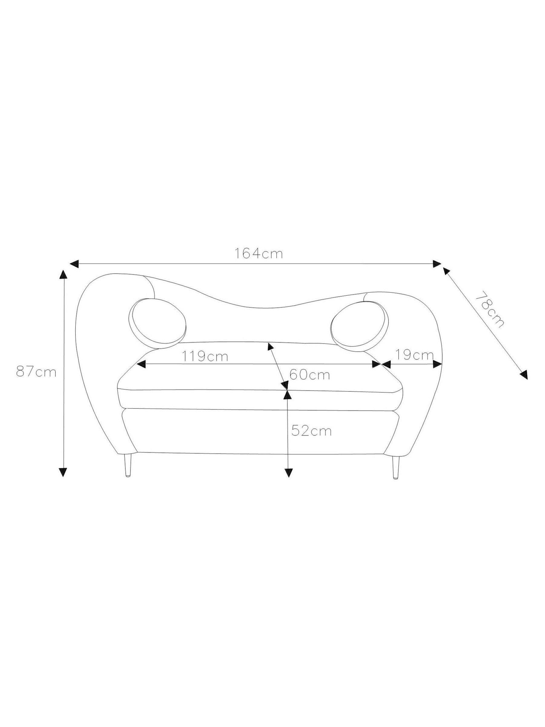 Kooper 2 Seater Sofa in Modern Velvet Charcoal Grey - Image 9 of 9