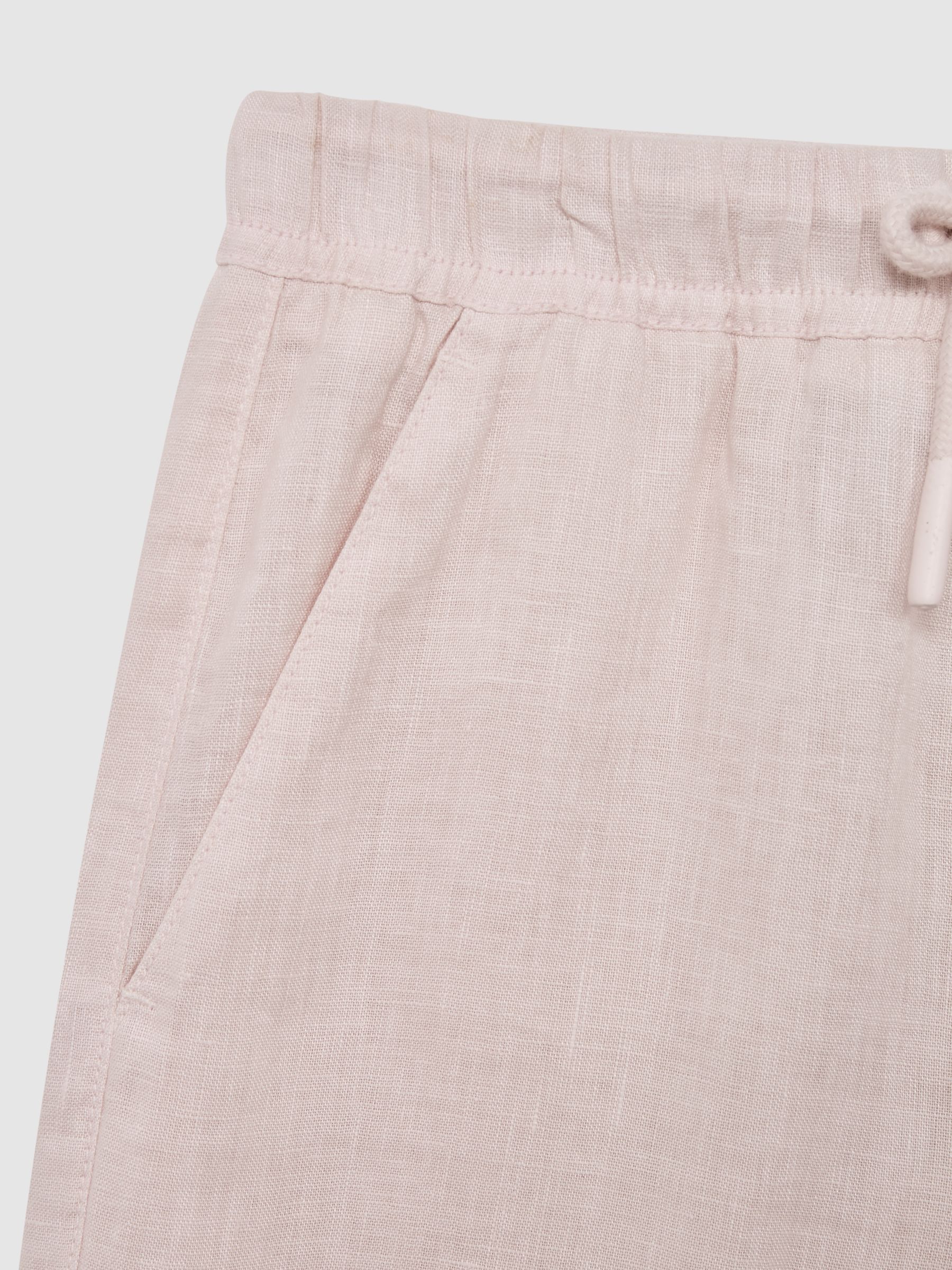 Senior Linen Drawstring Trousers in Soft Pink - Image 6 of 6