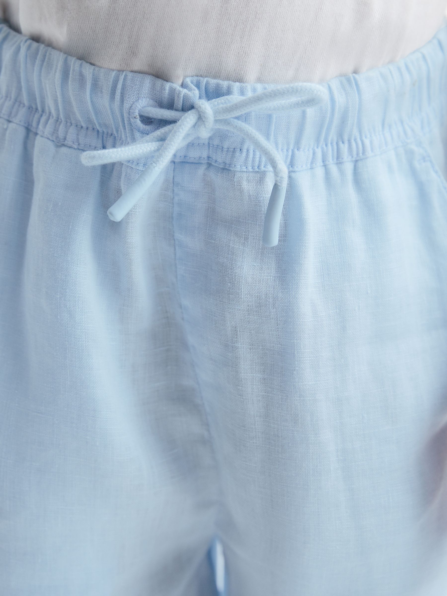 Senior Linen Drawstring Trousers in Ice Blue - Image 4 of 6