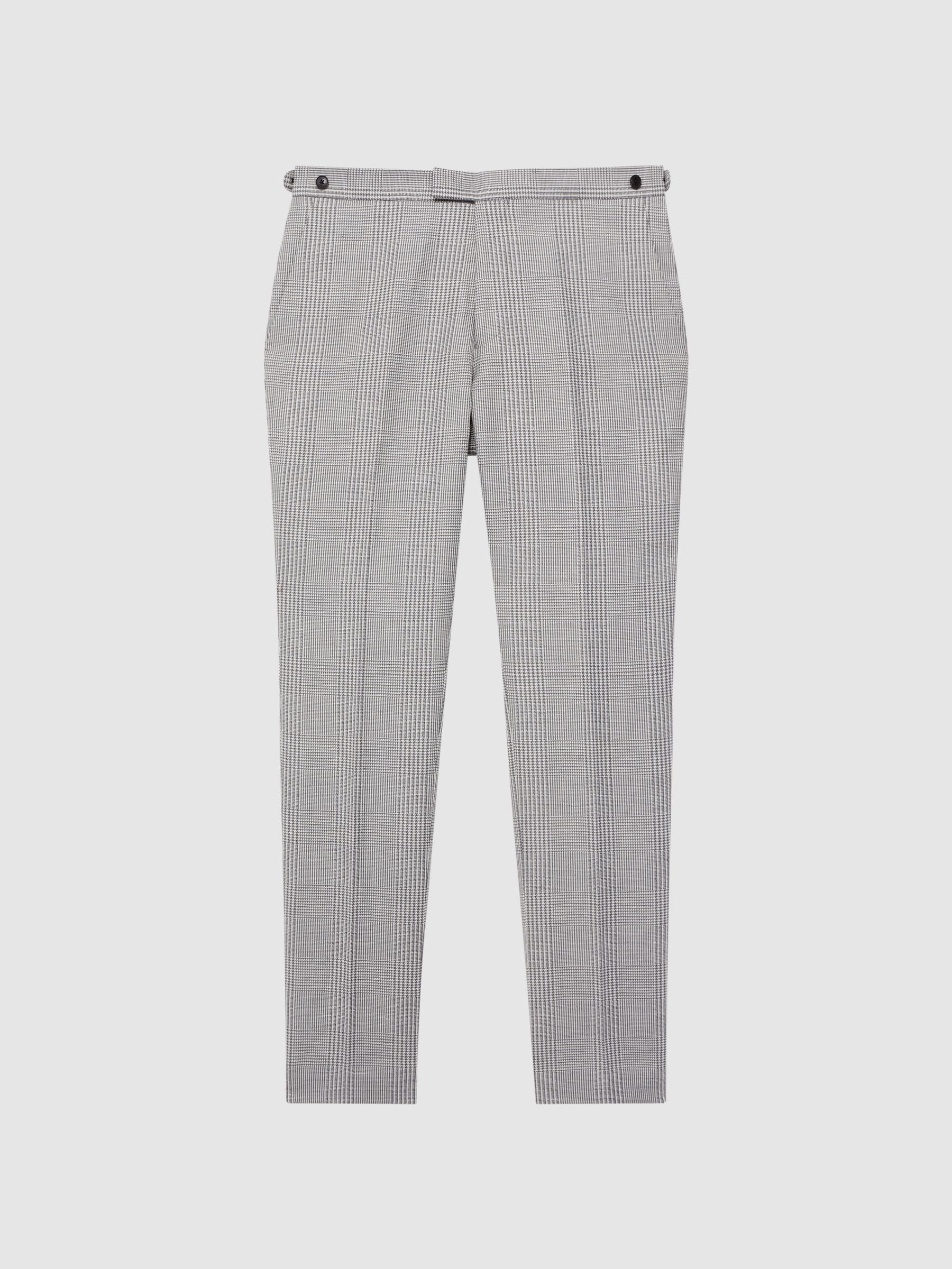 Wool Linen Blend Slim Fit Trousers in Grey - Image 2 of 6