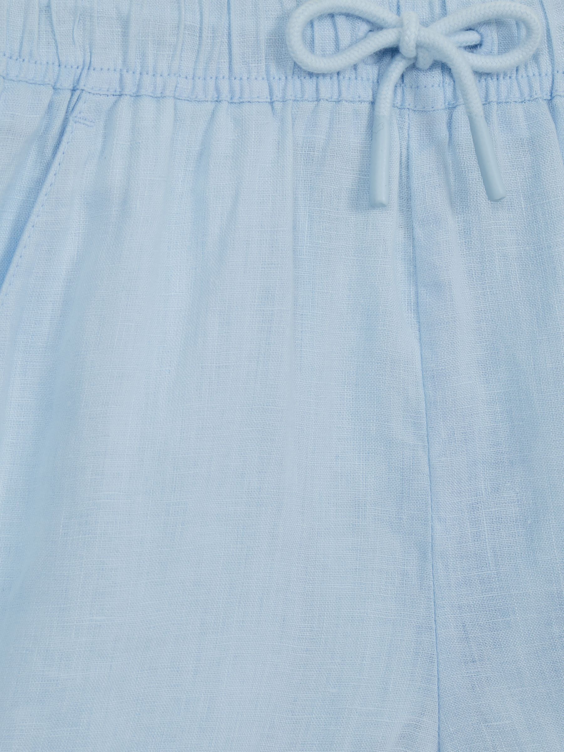 4-9 yrs Linen Drawstring Shorts in Ice Blue - Image 6 of 6
