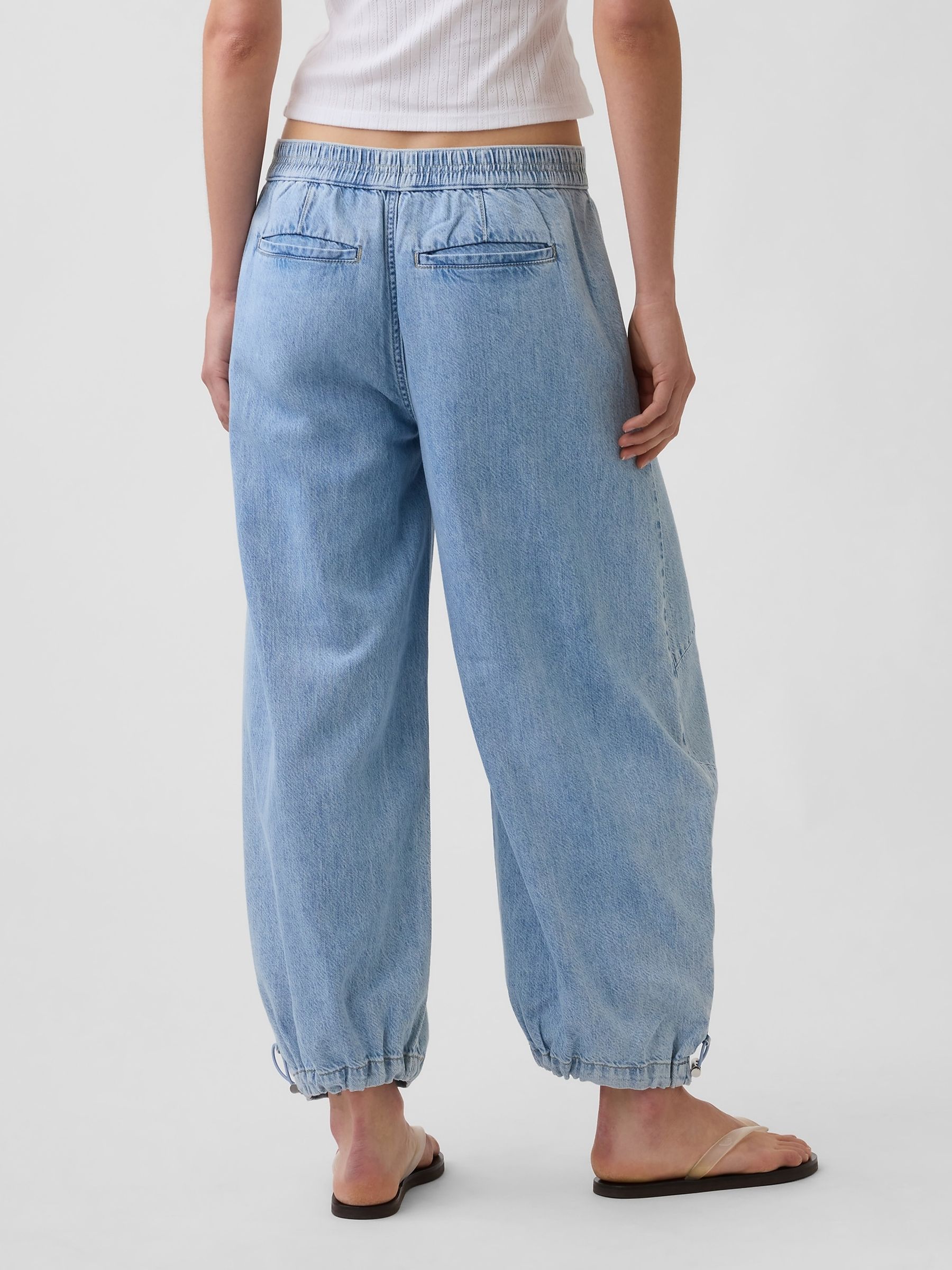 Marble Wash Mid Rise UltraSoft Horseshoe Jeans - Image 2 of 4