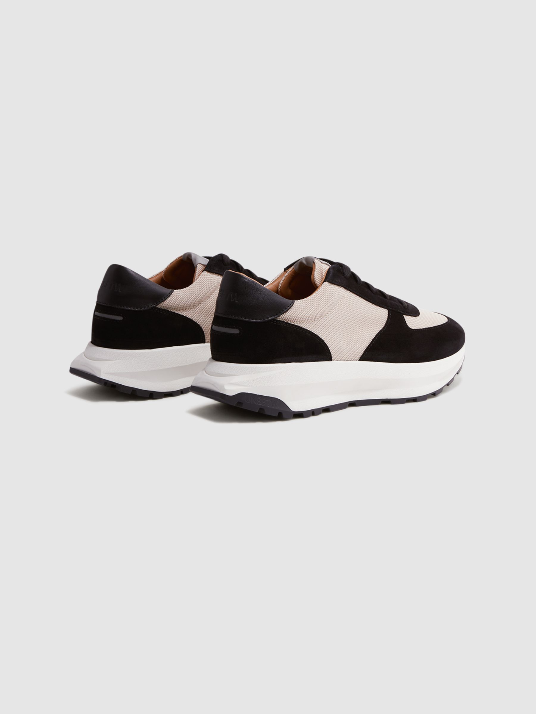 Unseen Trinity Tech Trainers in Black/White - Image 5 of 9