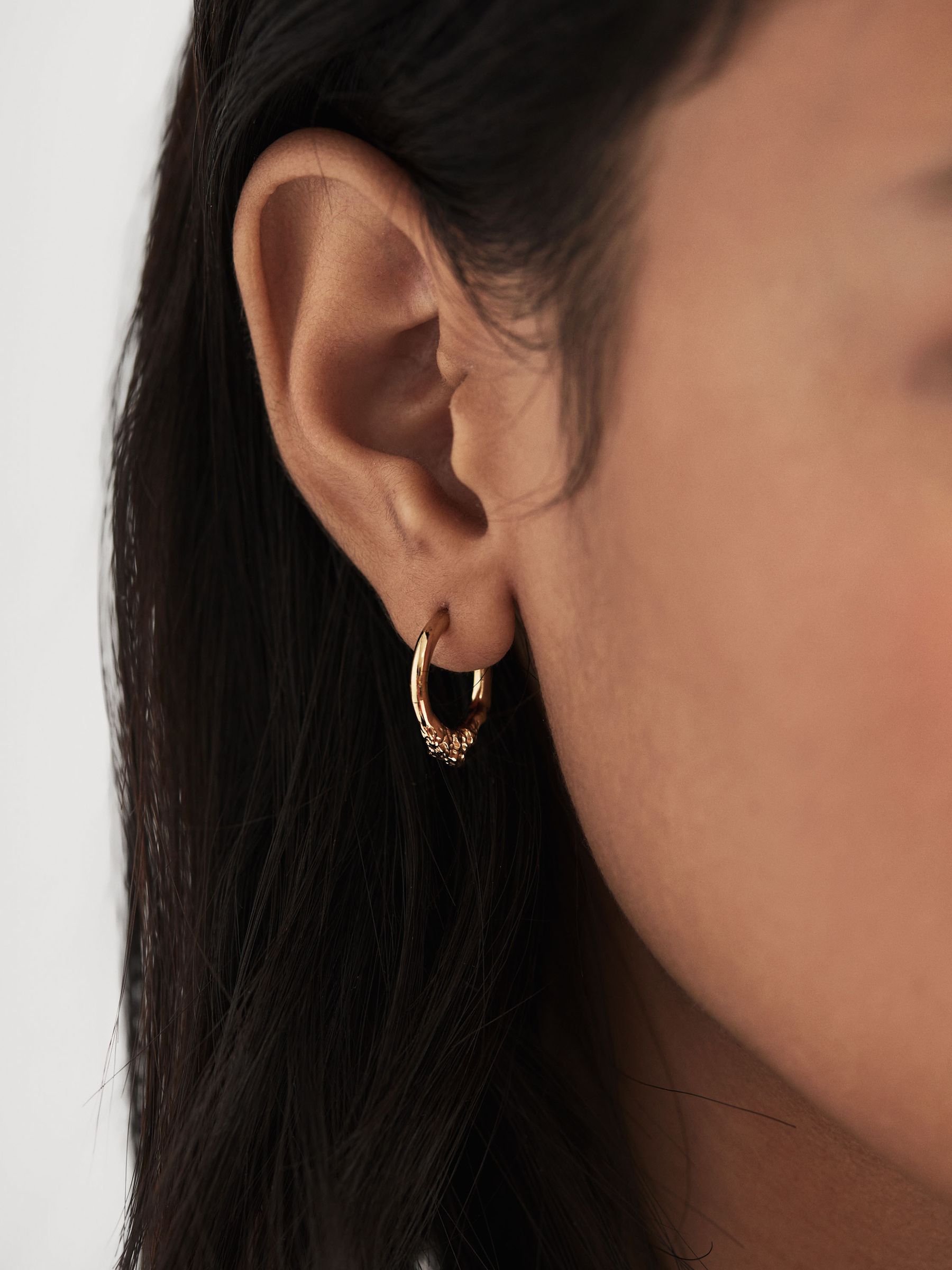 Maria Black Huggie Earring in Gold - Image 2 of 8