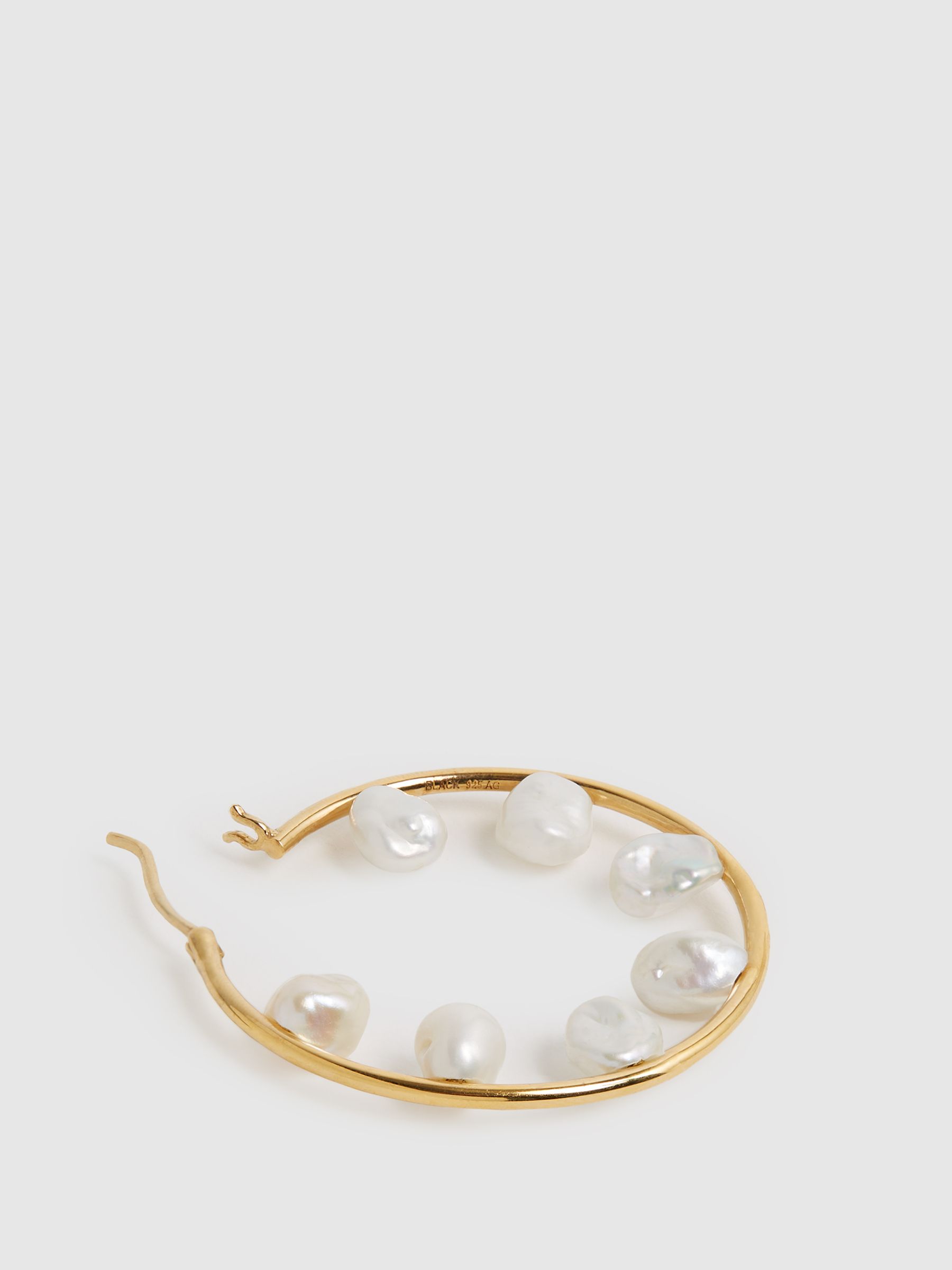 Maria Black Hoop Earring in Gold - Image 3 of 5