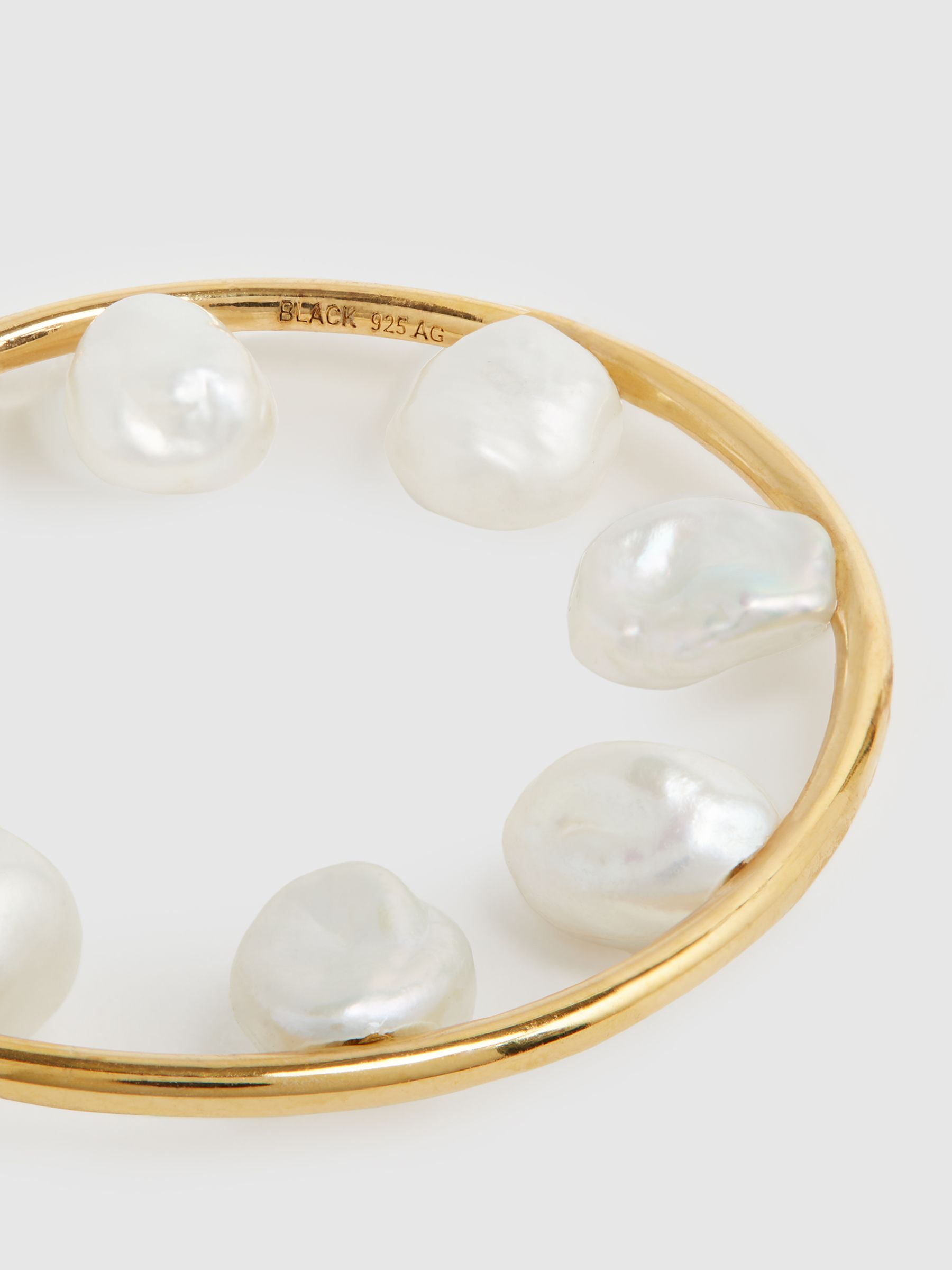 Maria Black Hoop Earring in Gold - Image 4 of 5