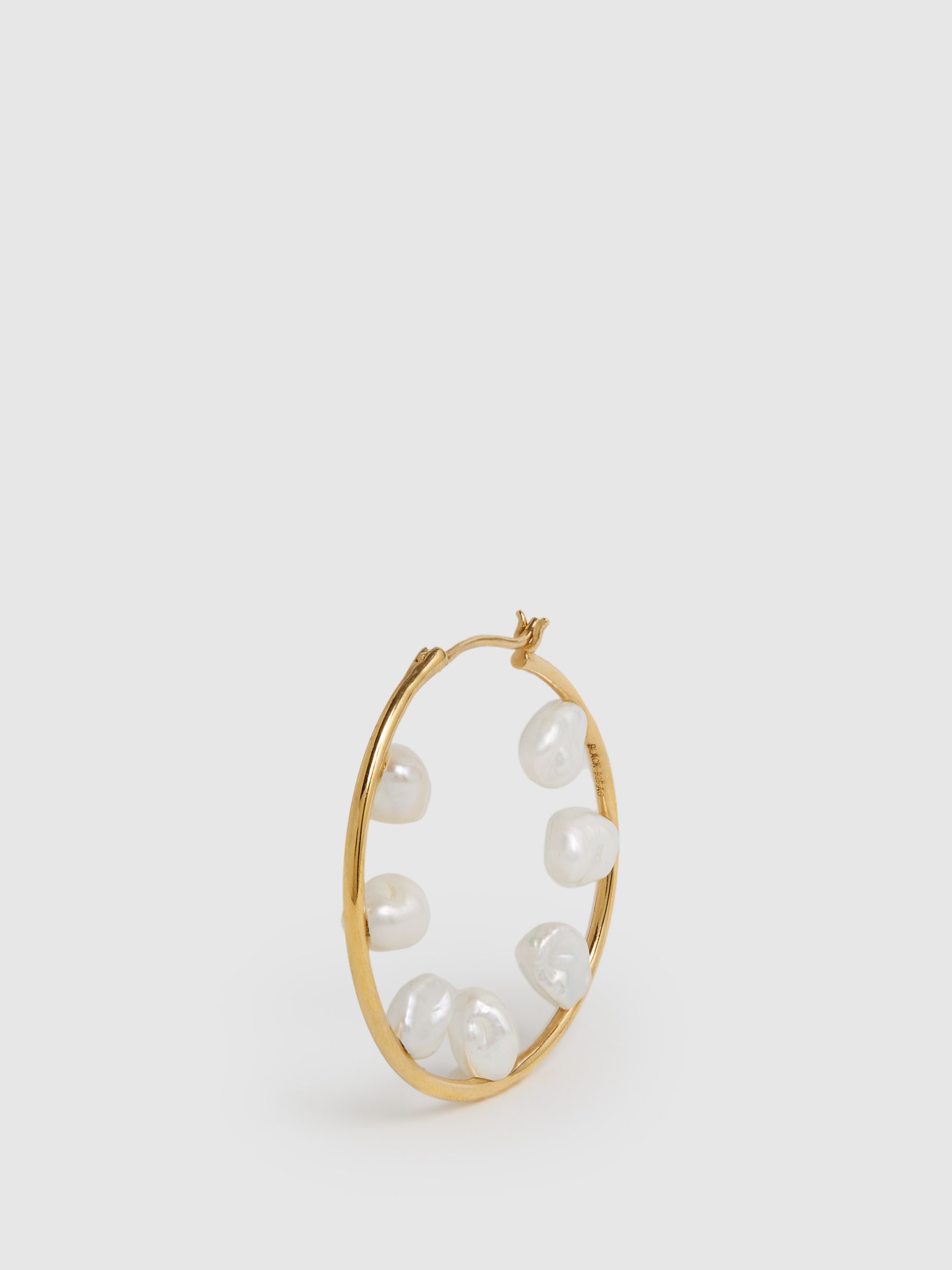 Maria Black Hoop Earring in Gold - Image 5 of 5