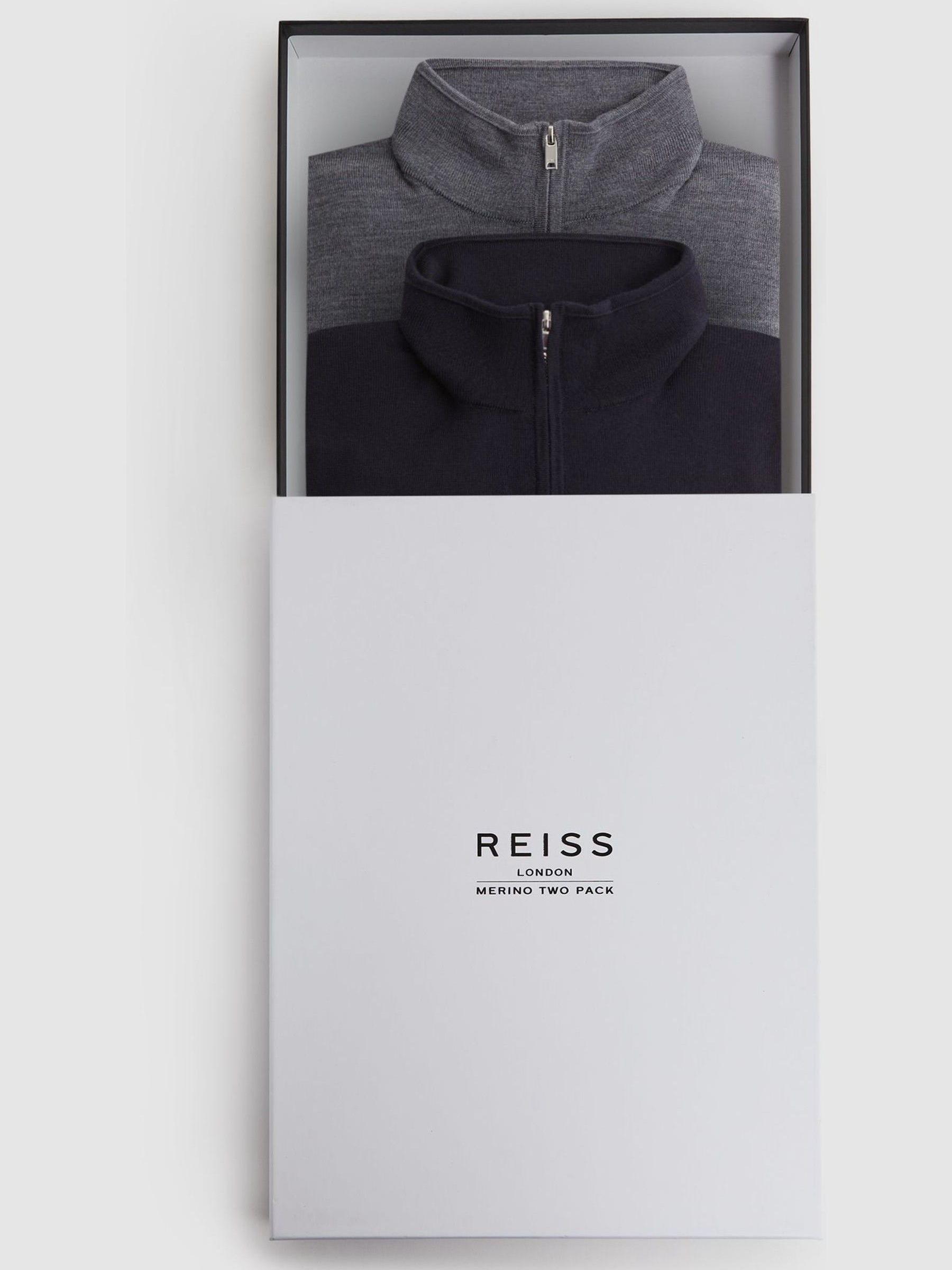 Merino Wool Zip-Neck Jumpers 2 Pack in Multi - Image 1 of 5 Merino Wool Zip-Neck Jumpers 2 Pack in Multi - Image 1 of 5