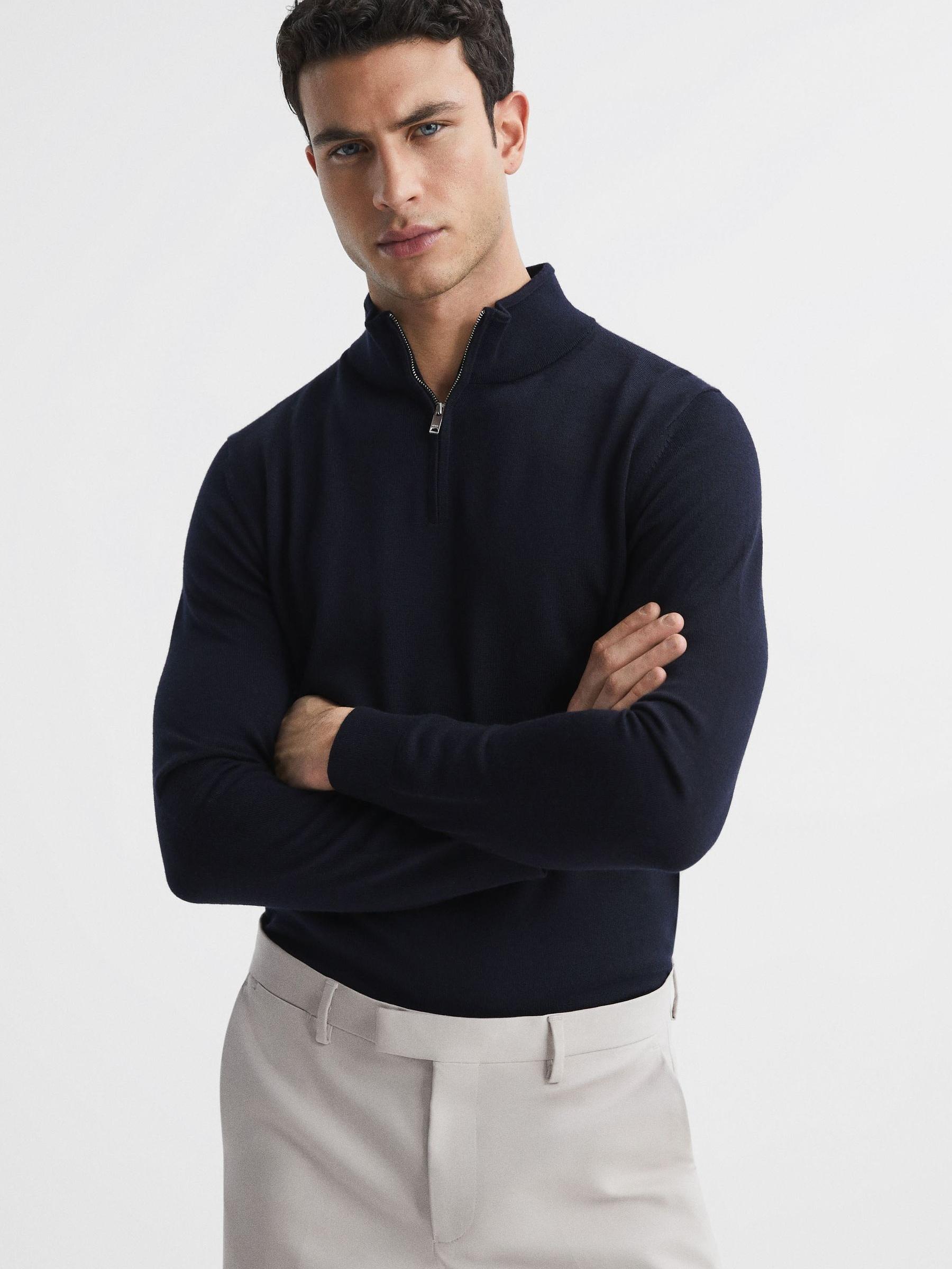 Merino Wool Zip-Neck Jumpers 2 Pack in Multi - Image 4 of 5