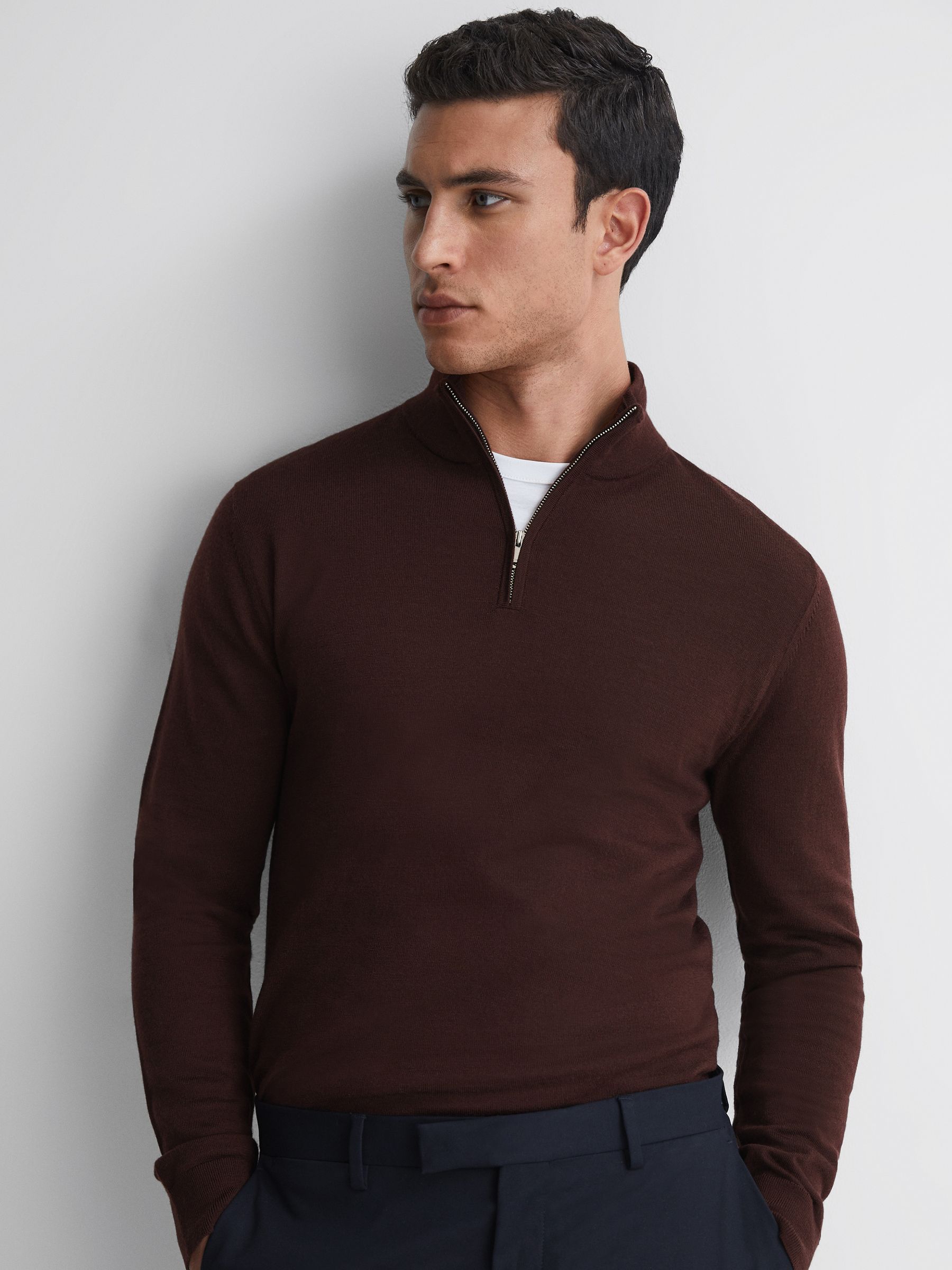 Two Pack Of Merino Wool Zip-Neck Cardigan in Multi - Image 3 of 7