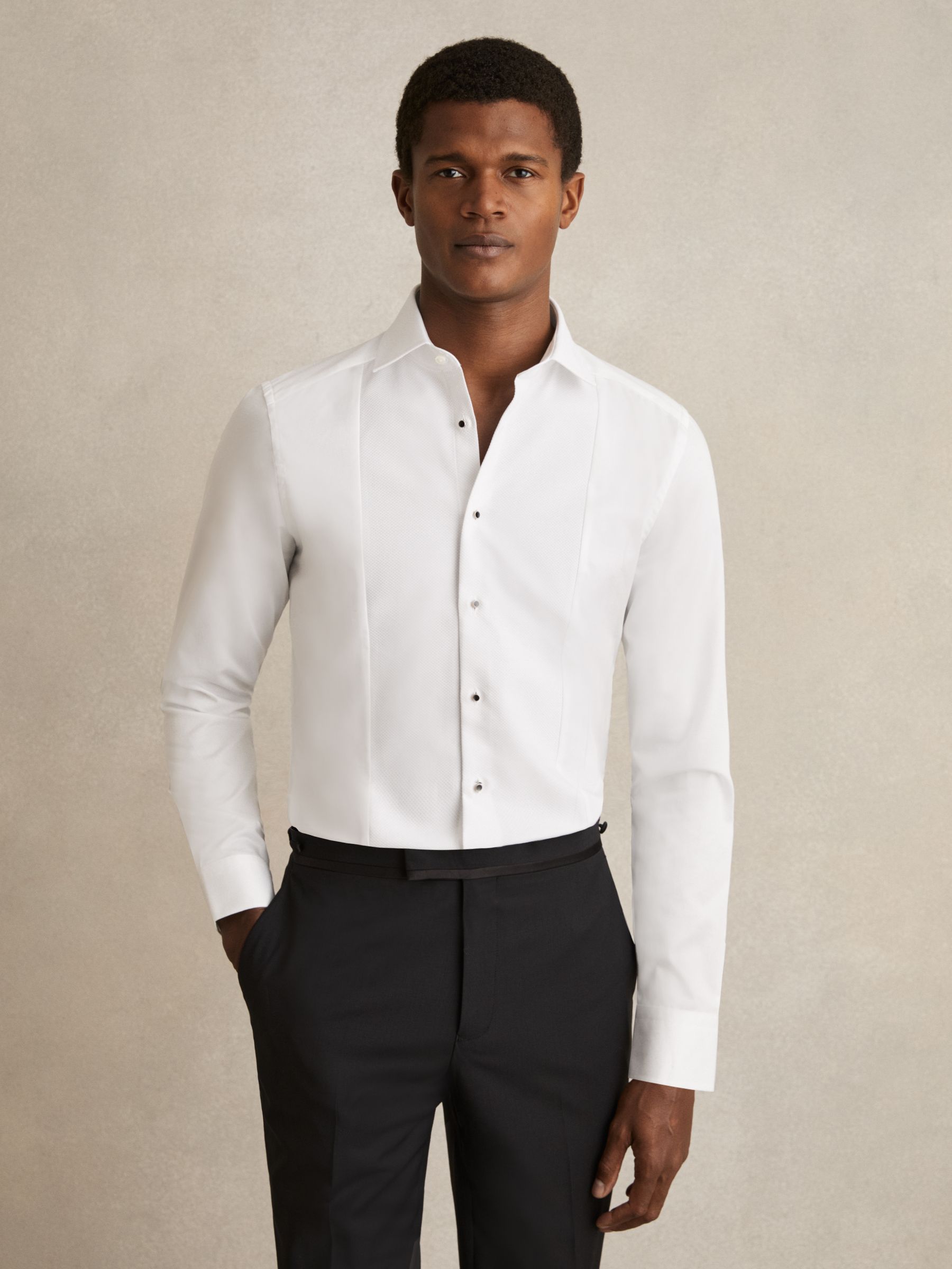 Reiss Mens White Marcel Slim-Fit Cotton Shirt XS Reiss Mens White Marcel Slim-Fit Cotton Shirt XS