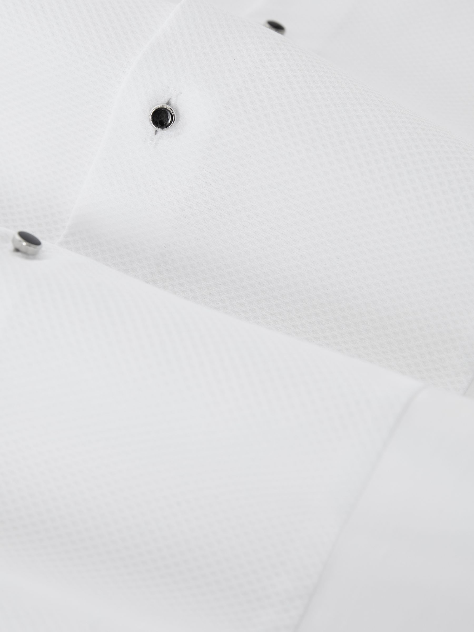 Slim Fit Cotton Marcella Tuxedo Shirt in White - Image 9 of 9