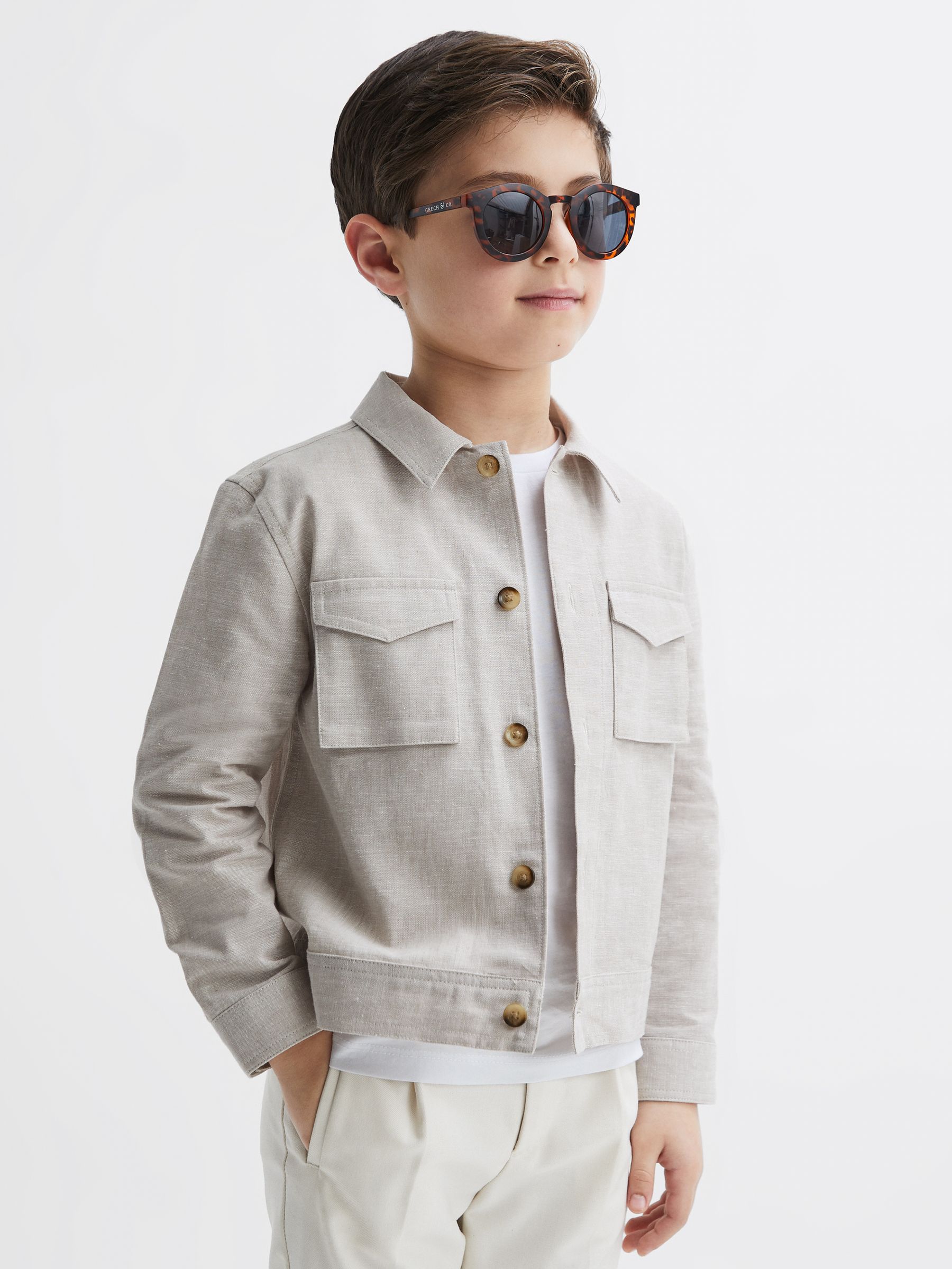 Cotton-Linen Long Sleeved Shirt in Ecru - Image 3 of 7