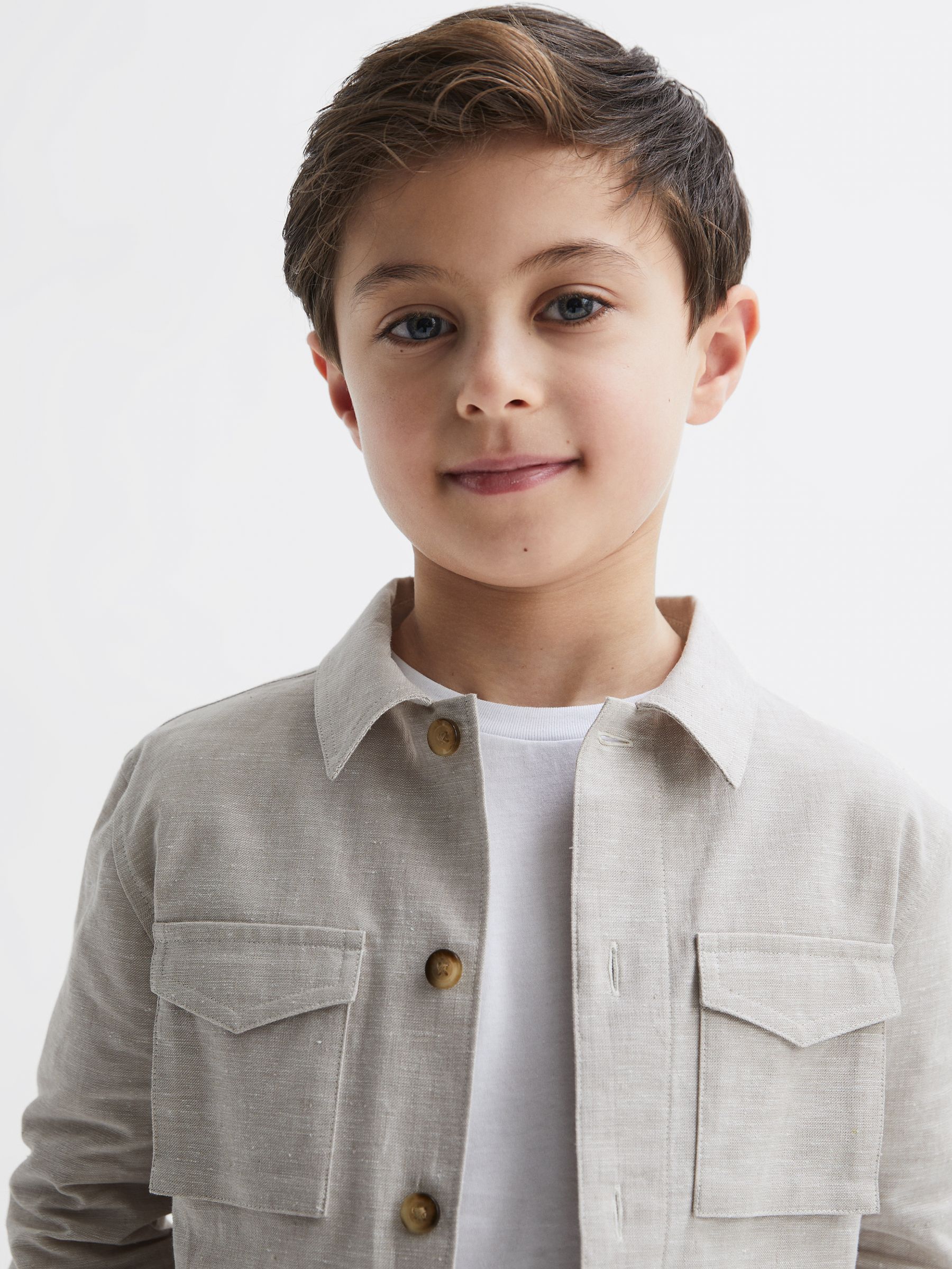 Cotton-Linen Long Sleeved Shirt in Ecru - Image 4 of 7