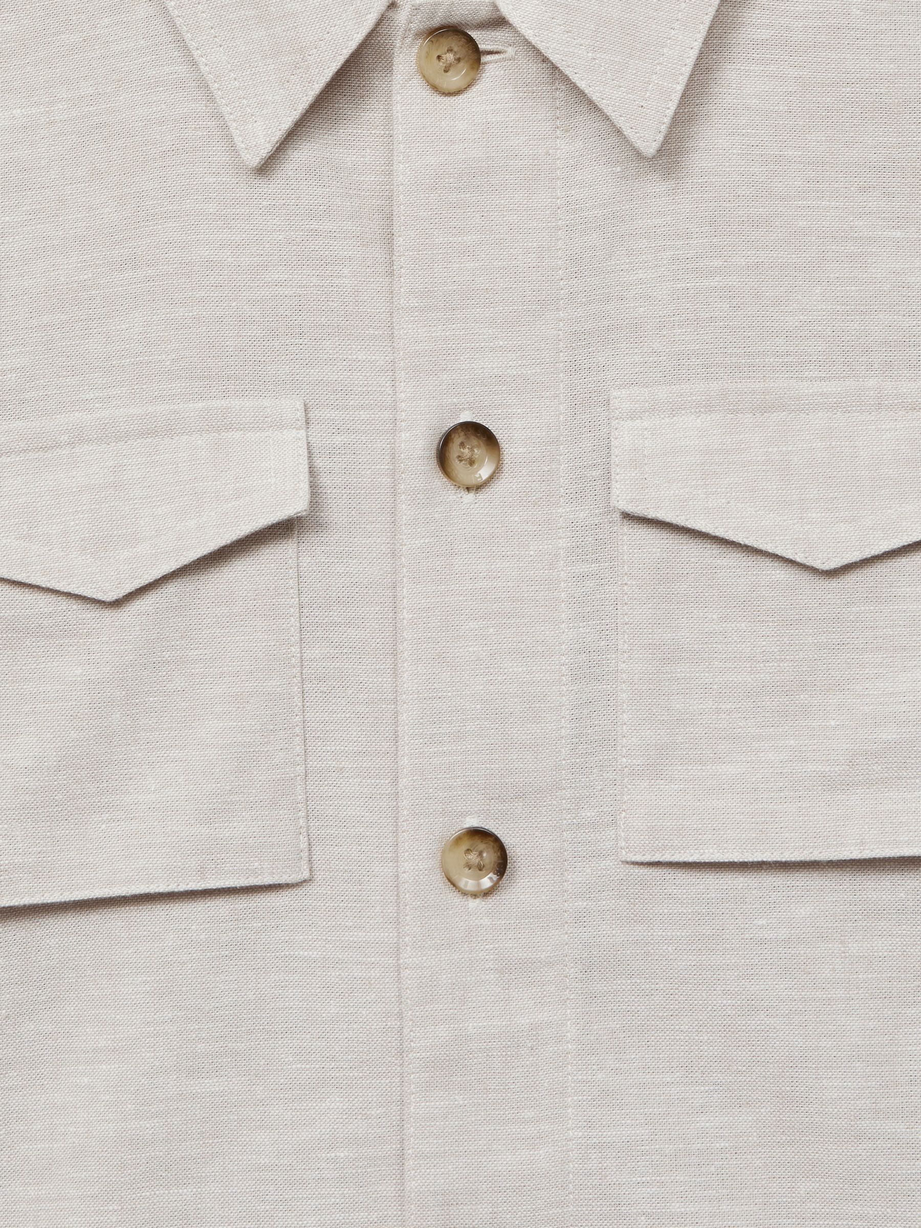 Cotton-Linen Long Sleeved Shirt in Ecru - Image 7 of 7