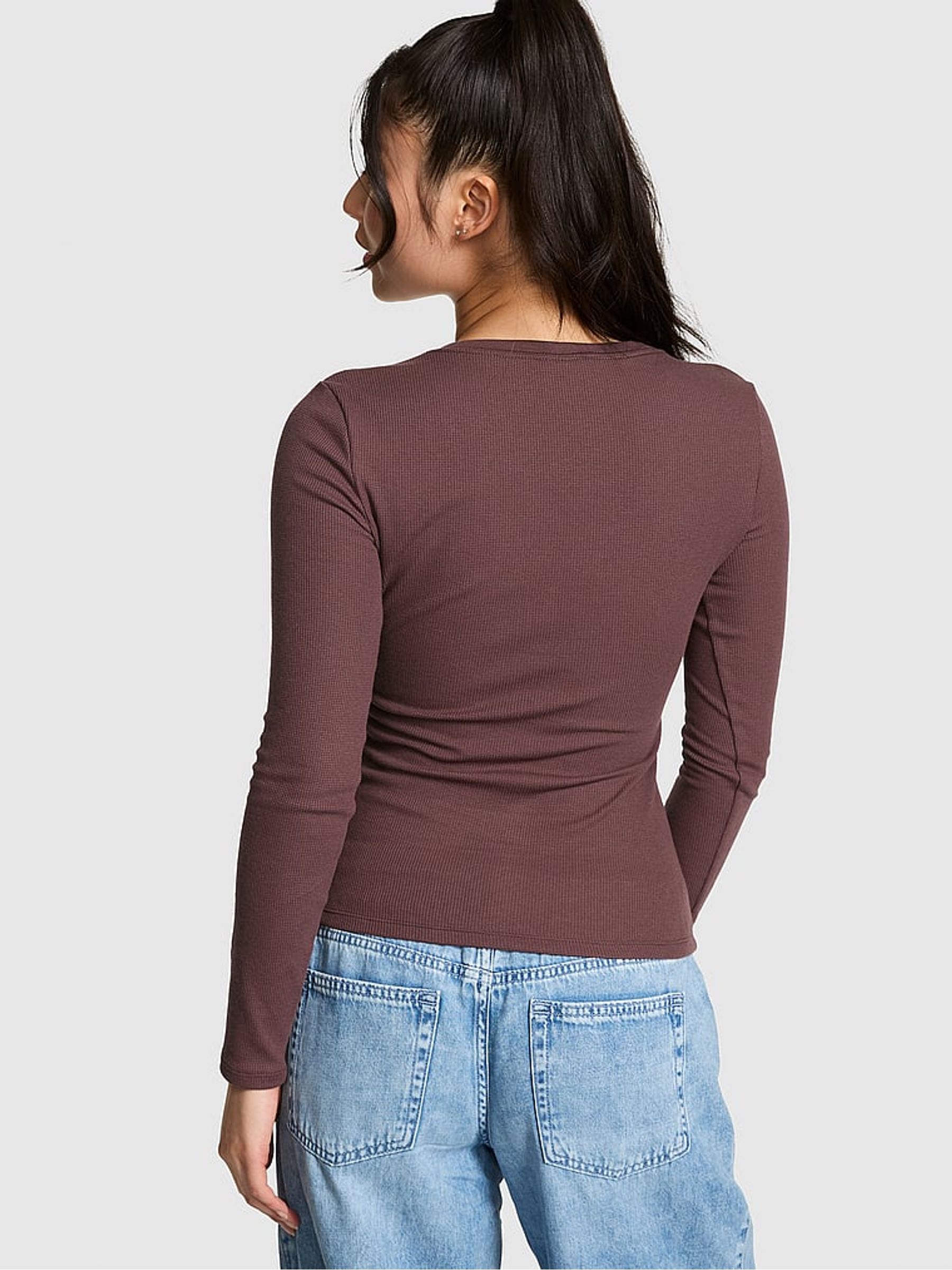 Coco Crush Brown Waffle Snap Up T-Shirt - Image 2 of 2