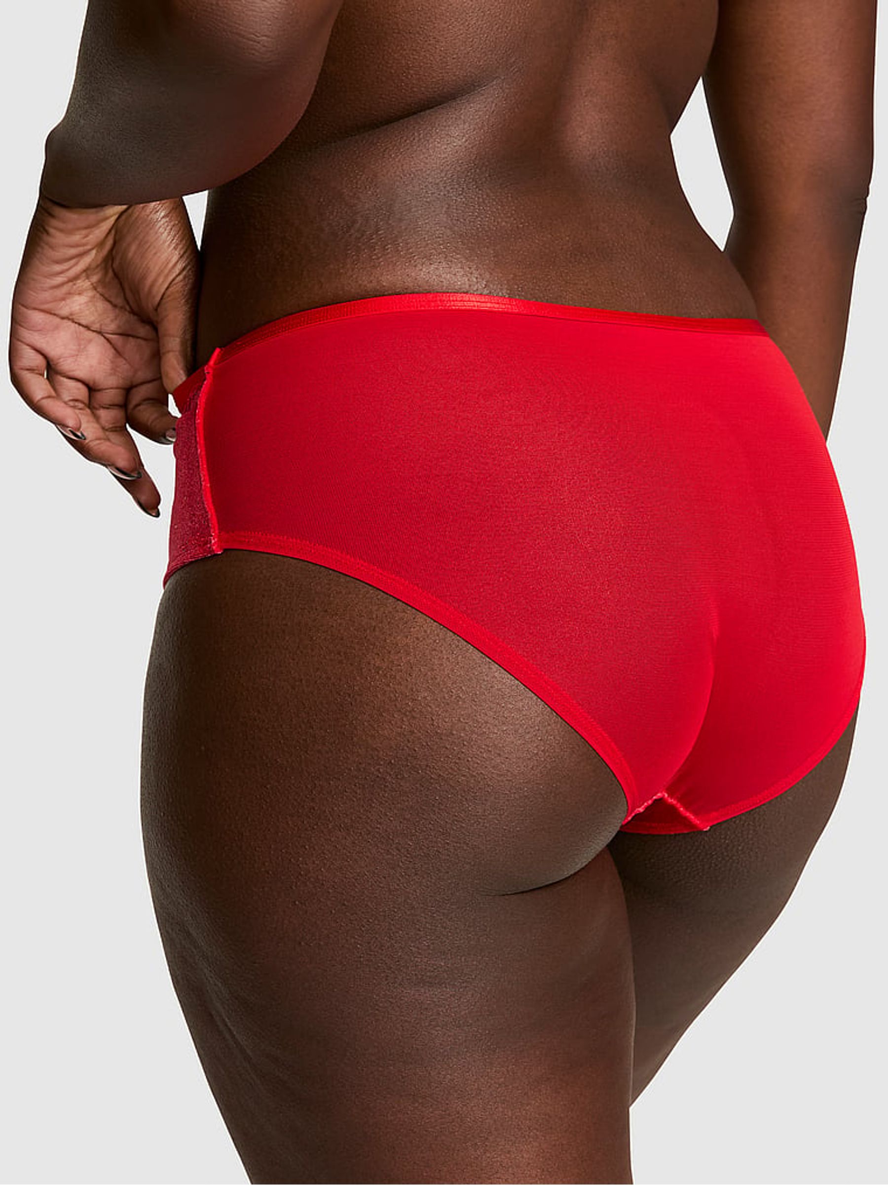 Bright Vermillion Red Hipster Confetti Velour Knickers - Image 2 of 2
