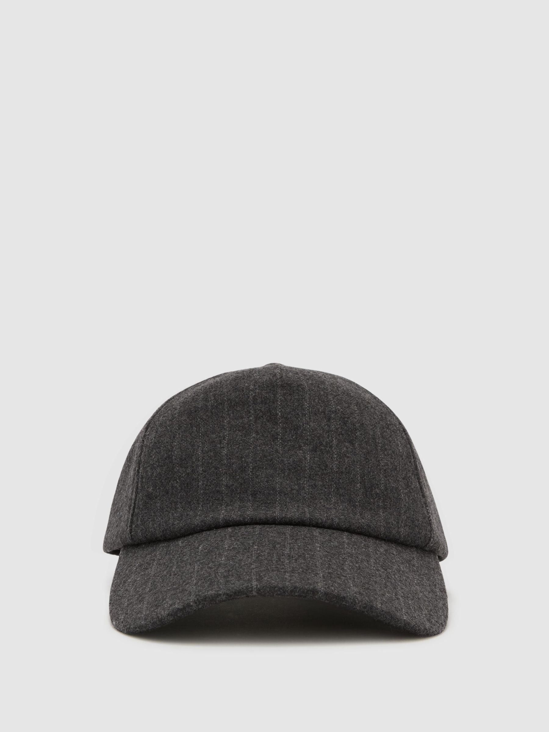 Monogram Pinstripe Baseball Cap in Charcoal Grey - Image 2 of 5