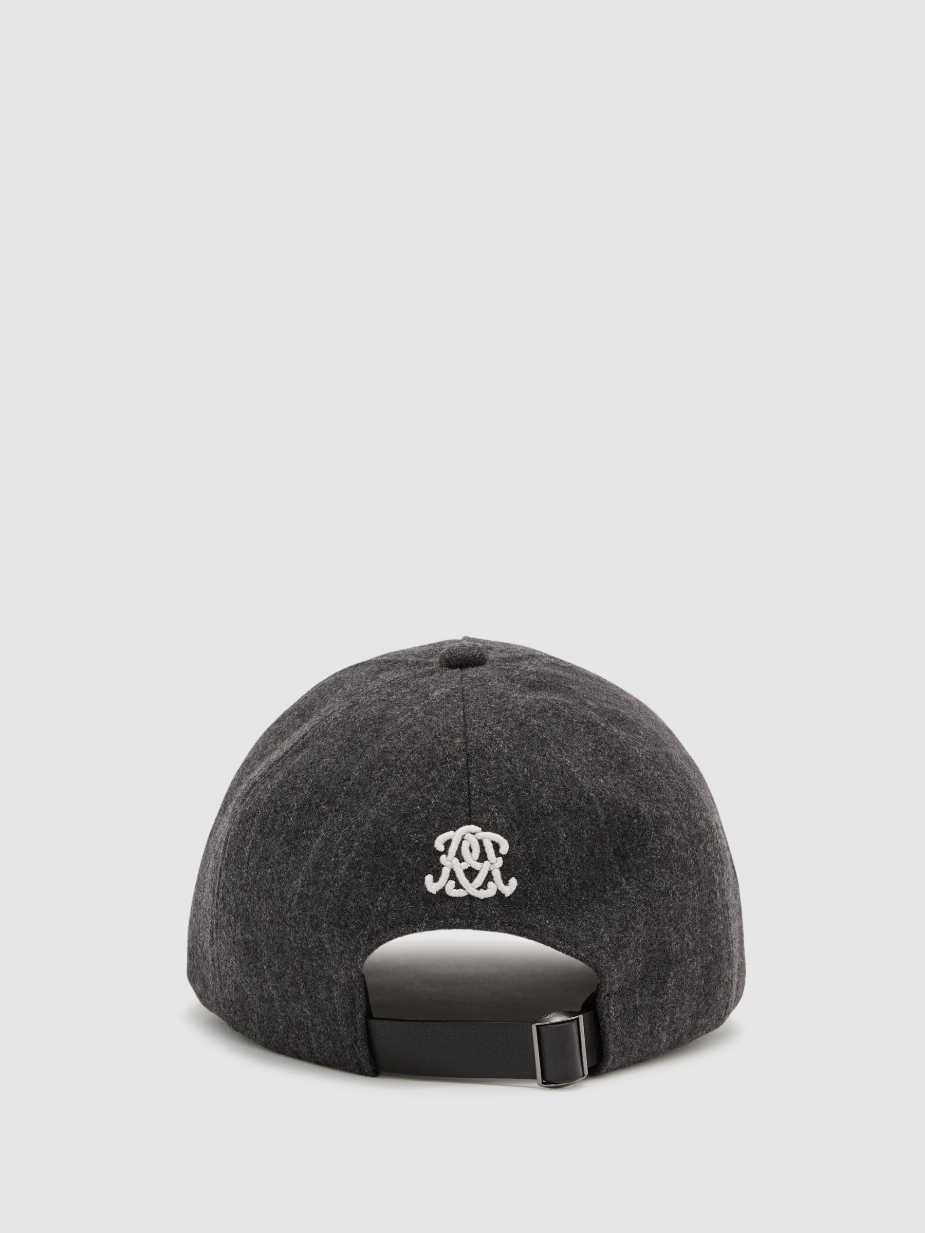 Monogram Pinstripe Baseball Cap in Charcoal Grey - Image 4 of 5