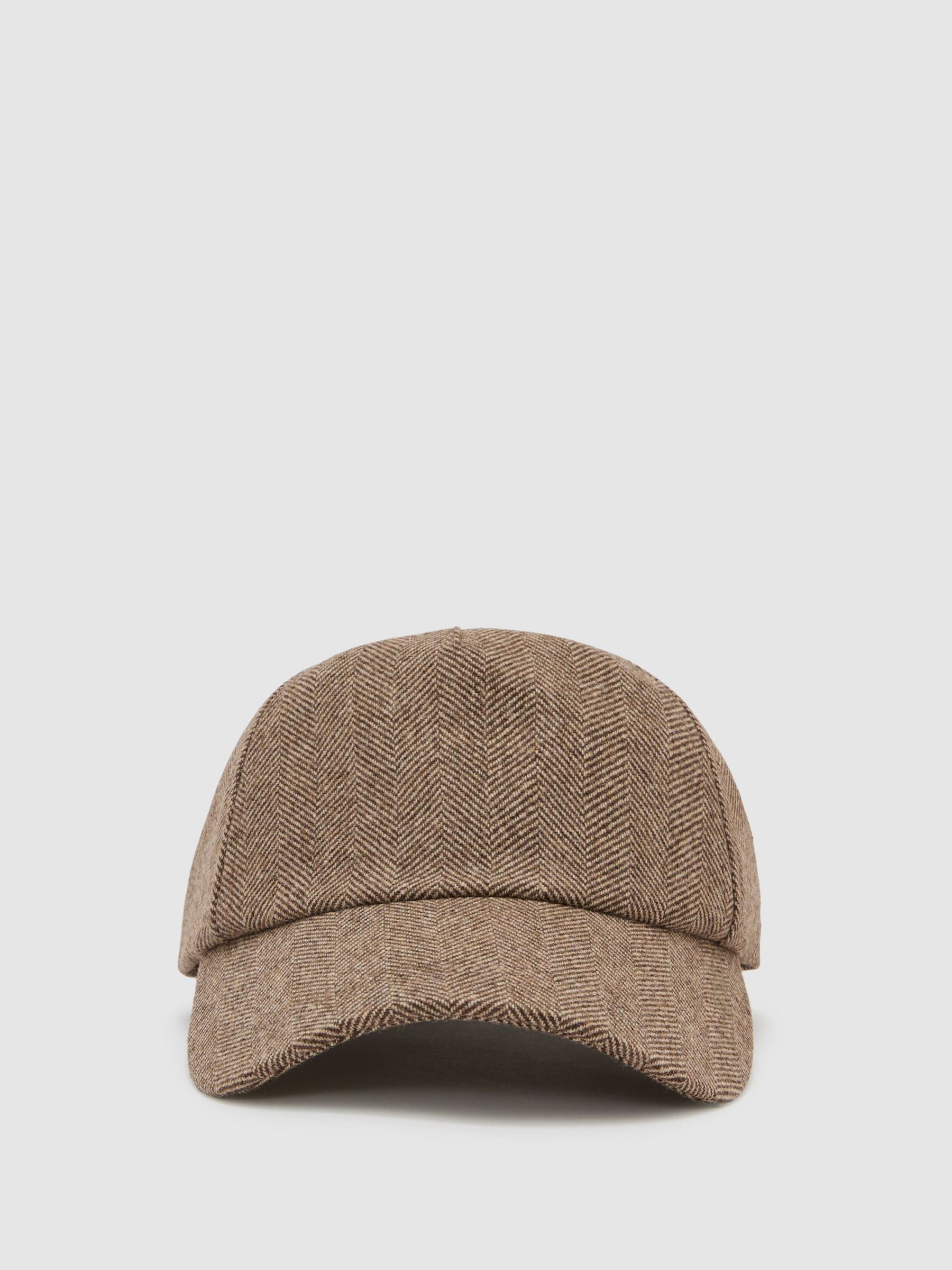 Monogram Wool-Blend Herringbone Baseball Cap in Brown - Image 2 of 6
