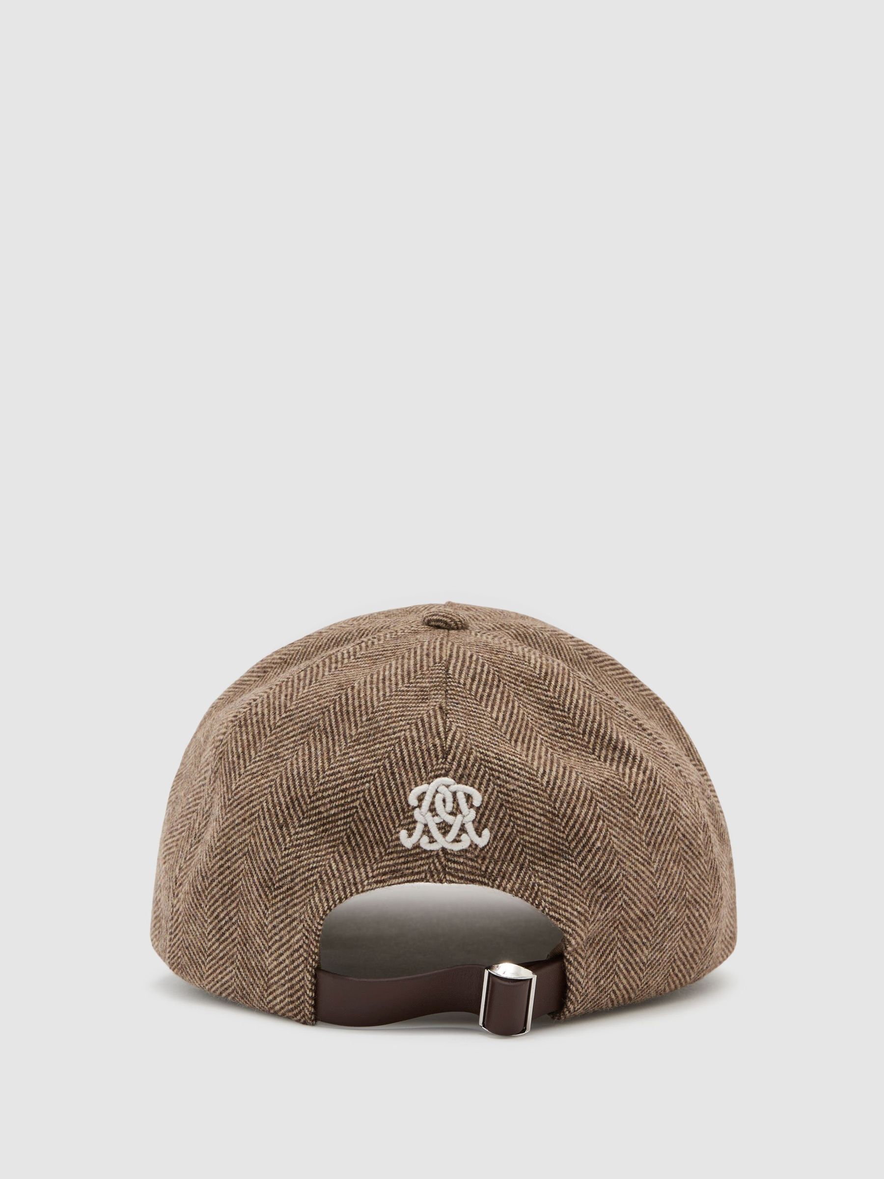 Monogram Wool-Blend Herringbone Baseball Cap in Brown - Image 5 of 6