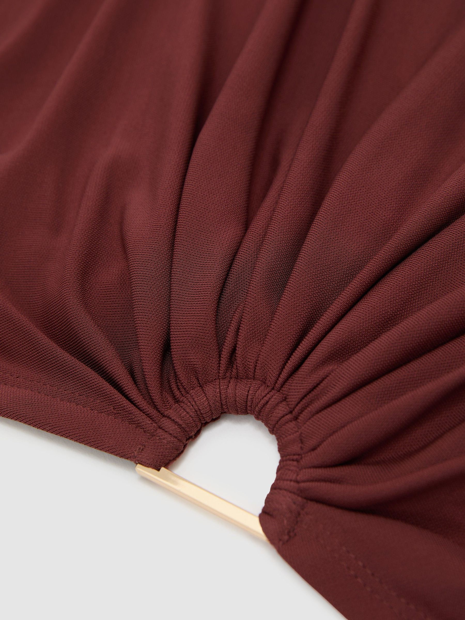 Jersey Hardware-Detail Cropped Top in Rust Orange - Image 9 of 9