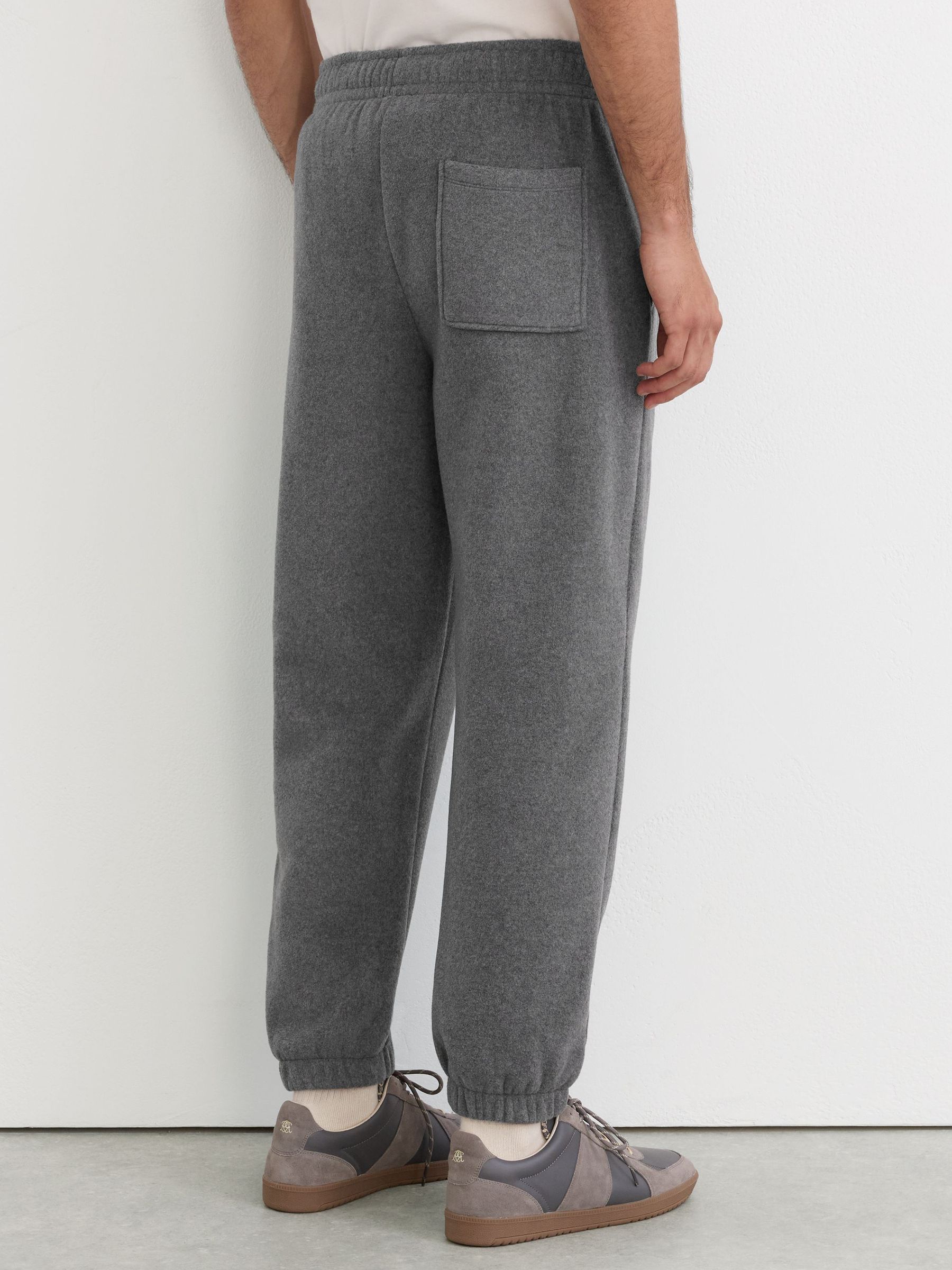 Fleece Relaxed Cuffed Drawstring Joggers in Charcoal Grey - Image 5 of 6