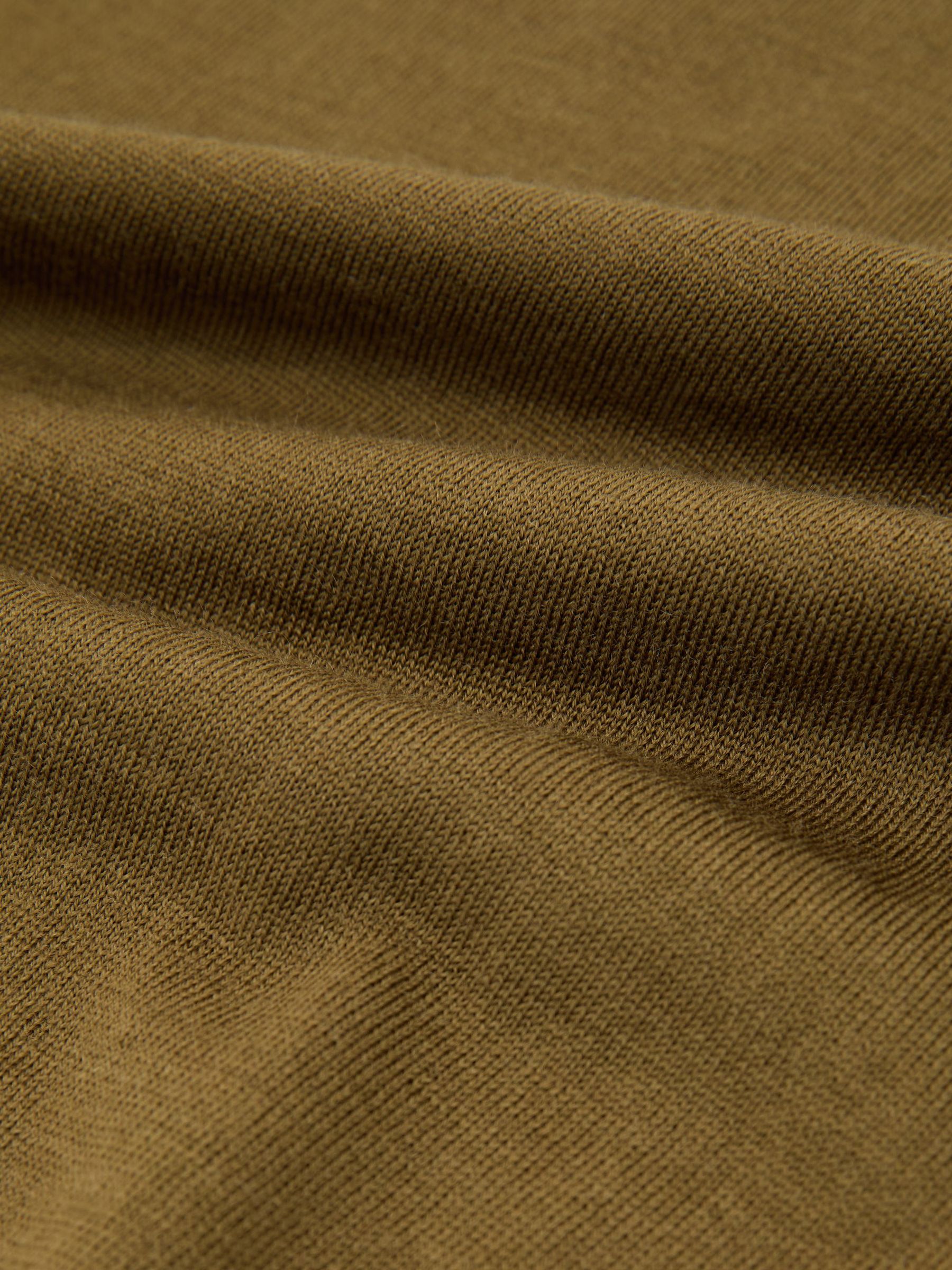 Merino Wool Crew-Neck T-Shirt in Khaki Green - Εικόνα 6 από 6