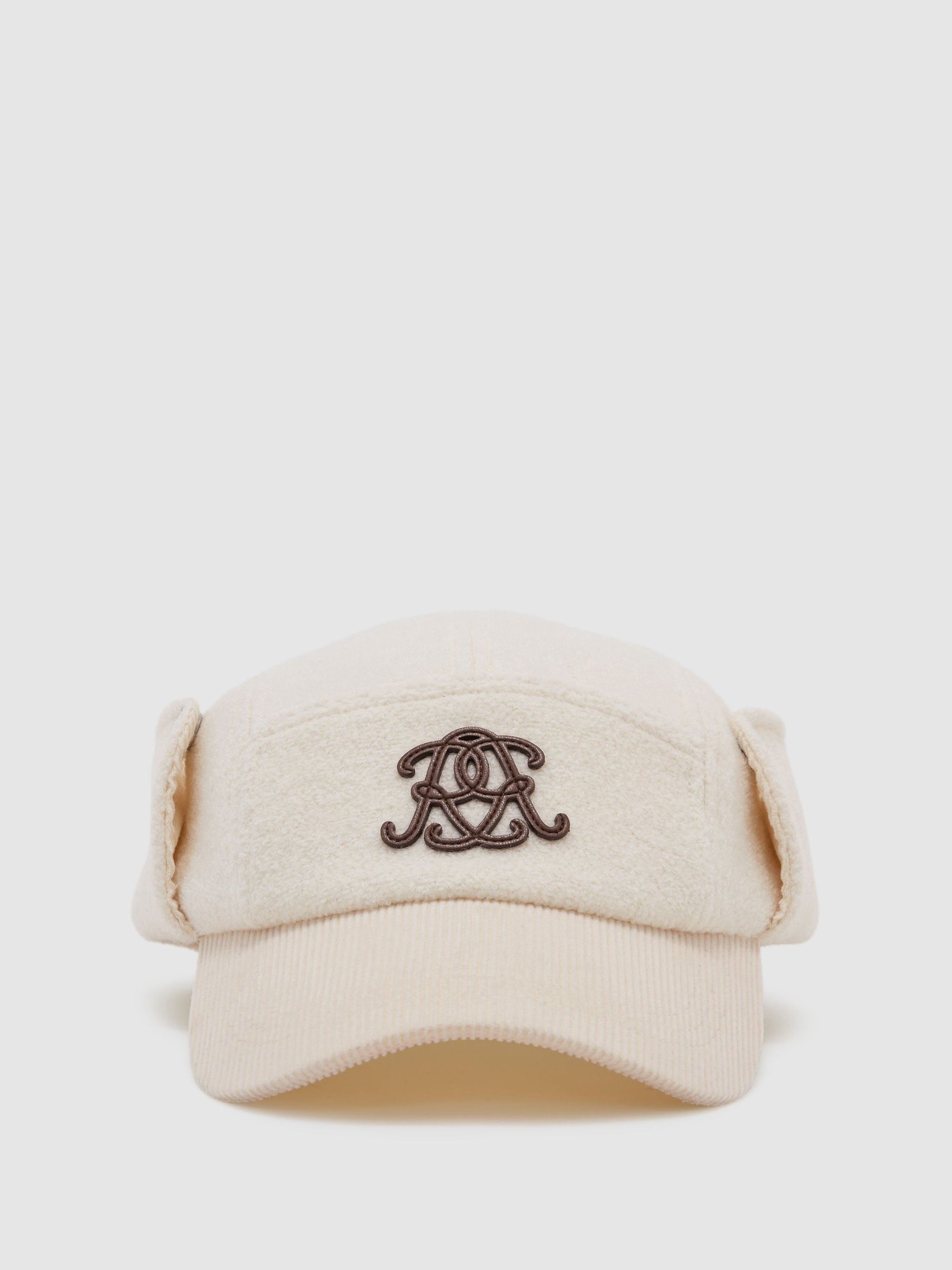 Monogram Bouclé Corduroy Trapper Hat in White - Image 2 de 6