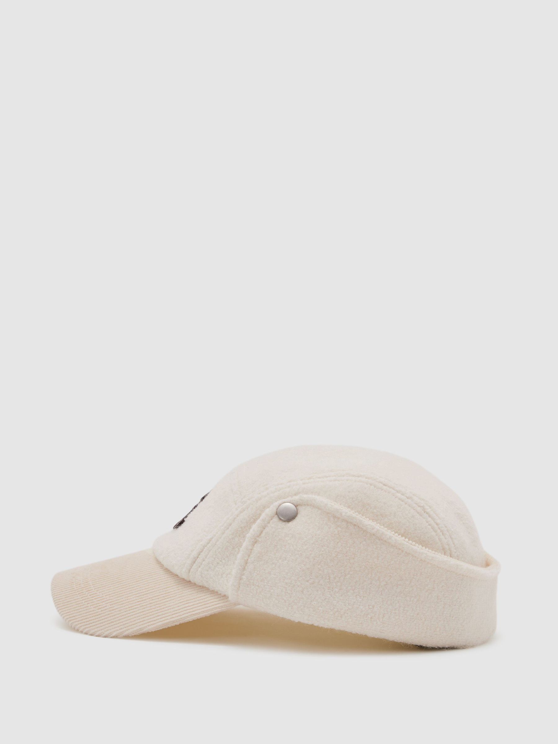 Monogram Bouclé Corduroy Trapper Hat in White - Image 3 de 6