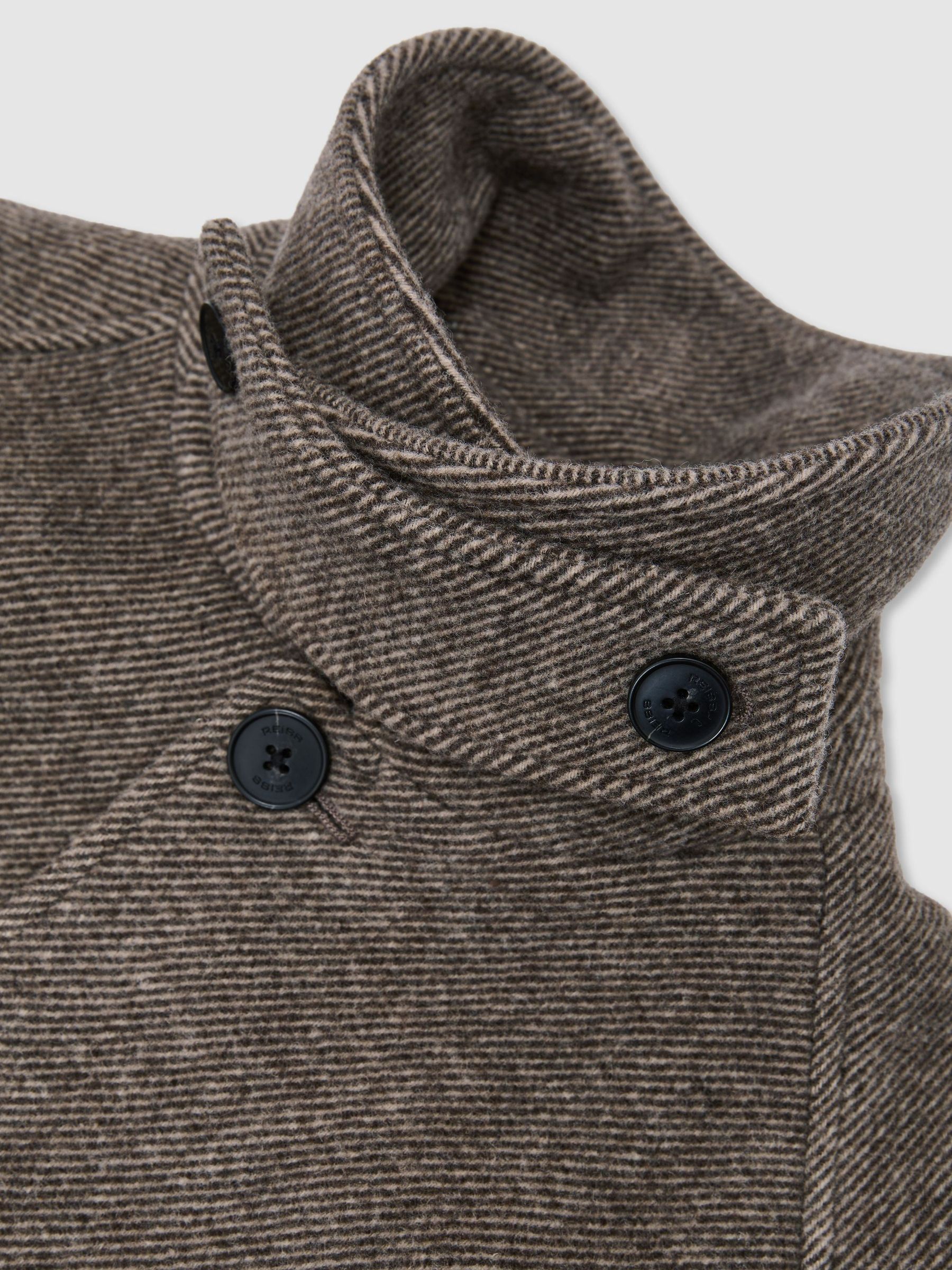 Monogram Wool-Blend Twill Relaxed Raglan Overcoat in Brown - Image 10 of 10