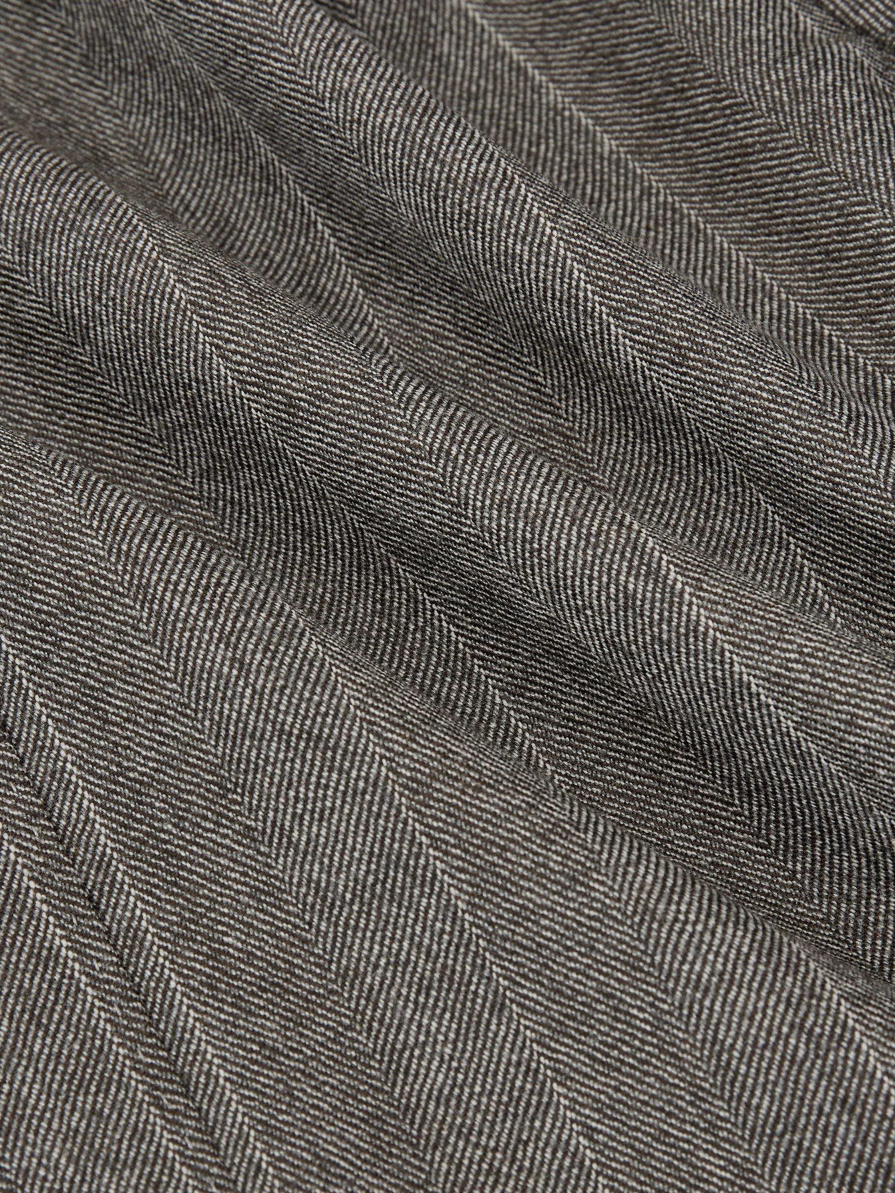 Classic Fit Wool Double-Breasted Pinstripe Suit Blazer in Grey - Image 10 of 10