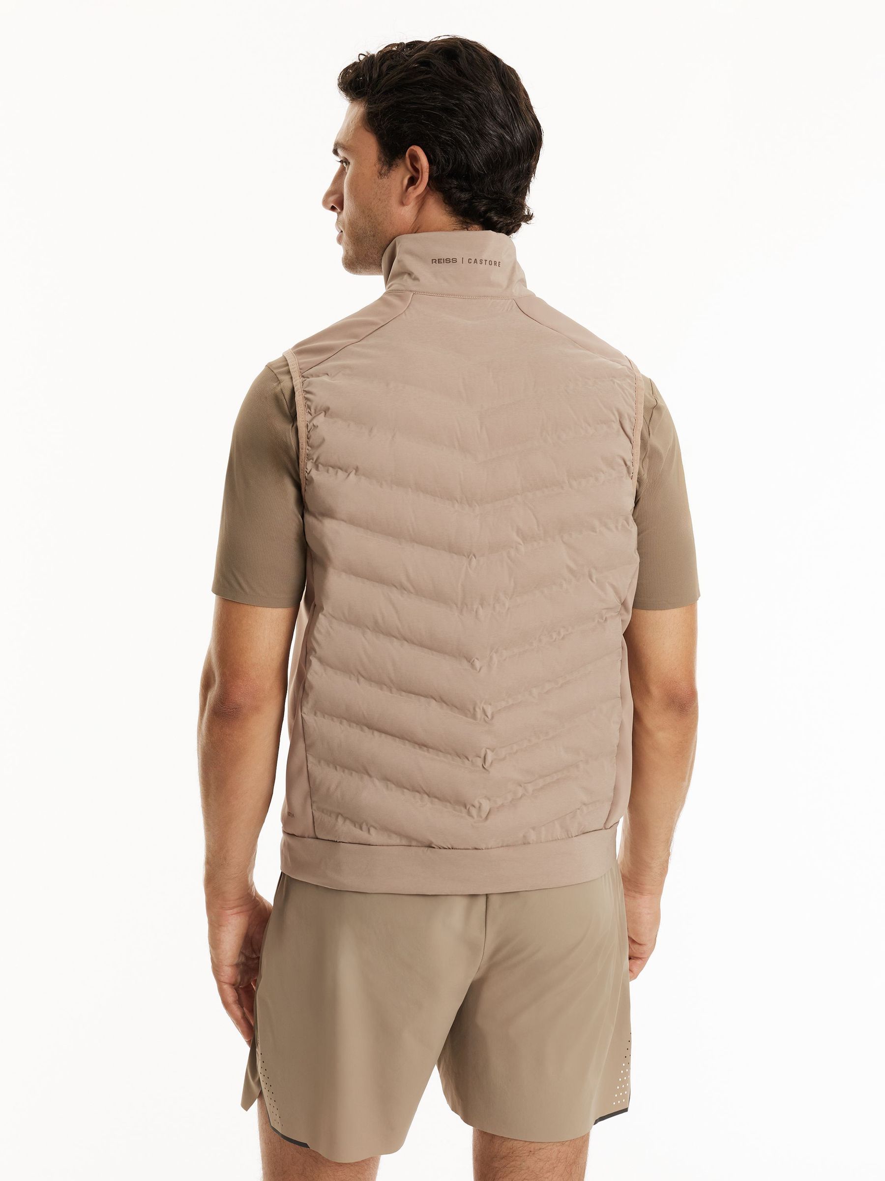 Gilet matelassé hybride Reiss | Castore beige - Image 7 de 10