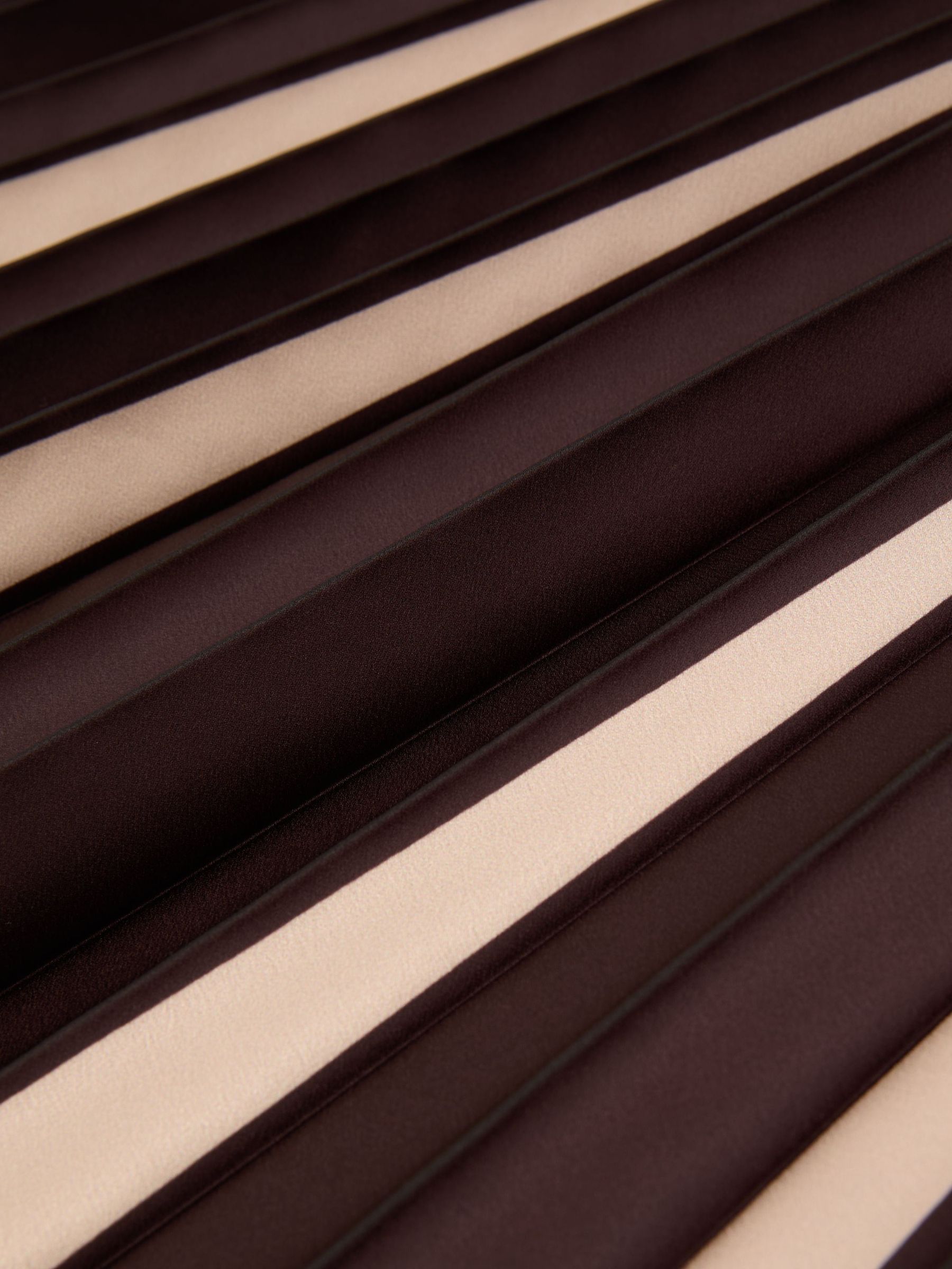 Contrast Pleated Midi Skirt in Grape Burgundy/Neutral - Image 7 of 7