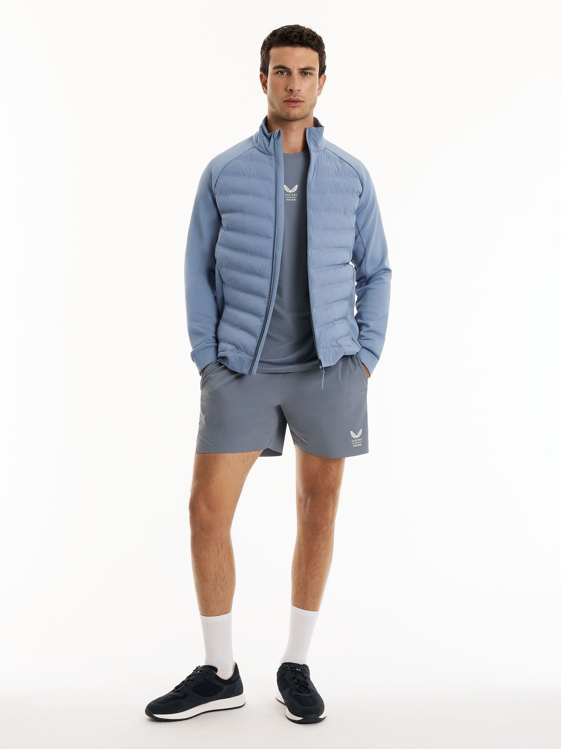 Reiss | Castore Hybrid Quilted Jacket in Blue - Image 3 of 11
