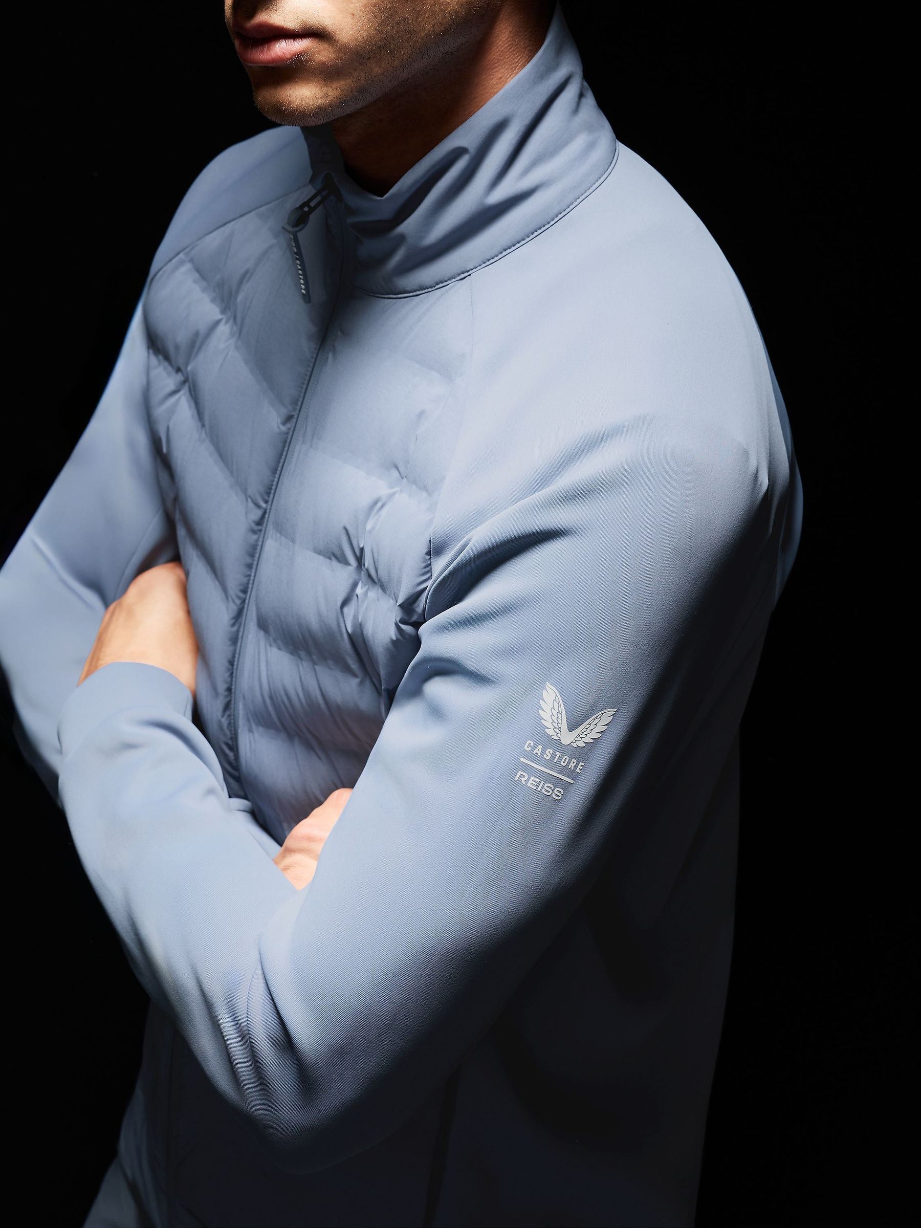 Reiss | Castore Hybrid Quilted Jacket in Blue - Image 7 of 11