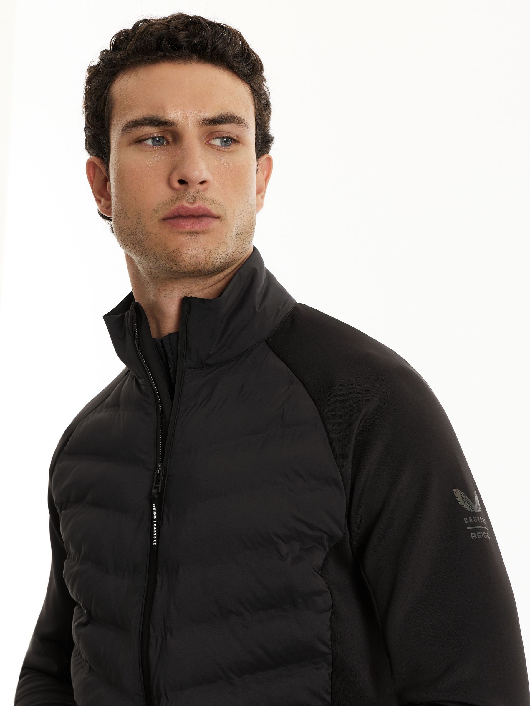 Reiss | Castore Hybrid Quilted Jacket in Black - Image 5 of 10