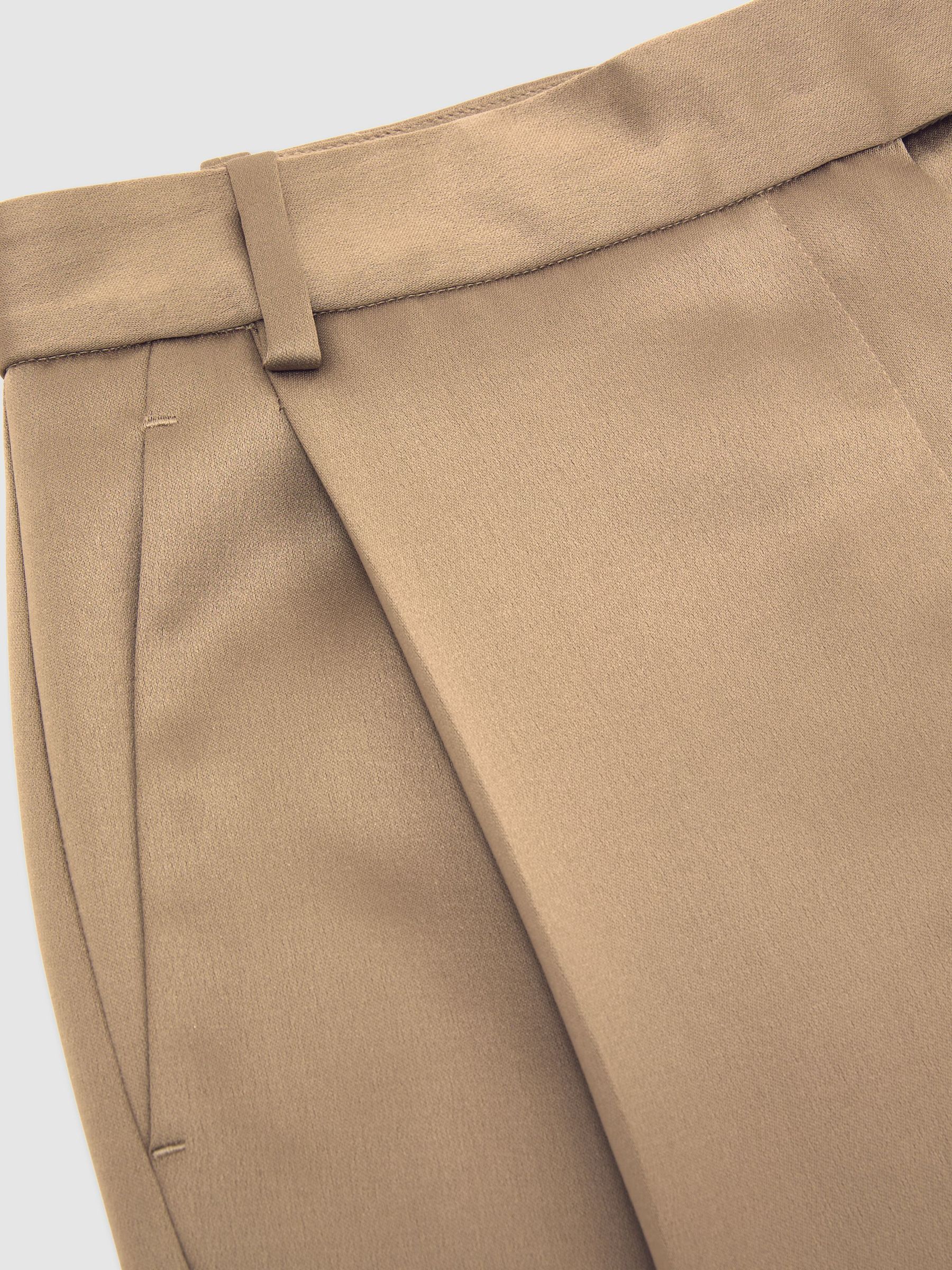 Atelier Taupe Satin Barrel Leg Trousers in Taupe - Image 7 of 7