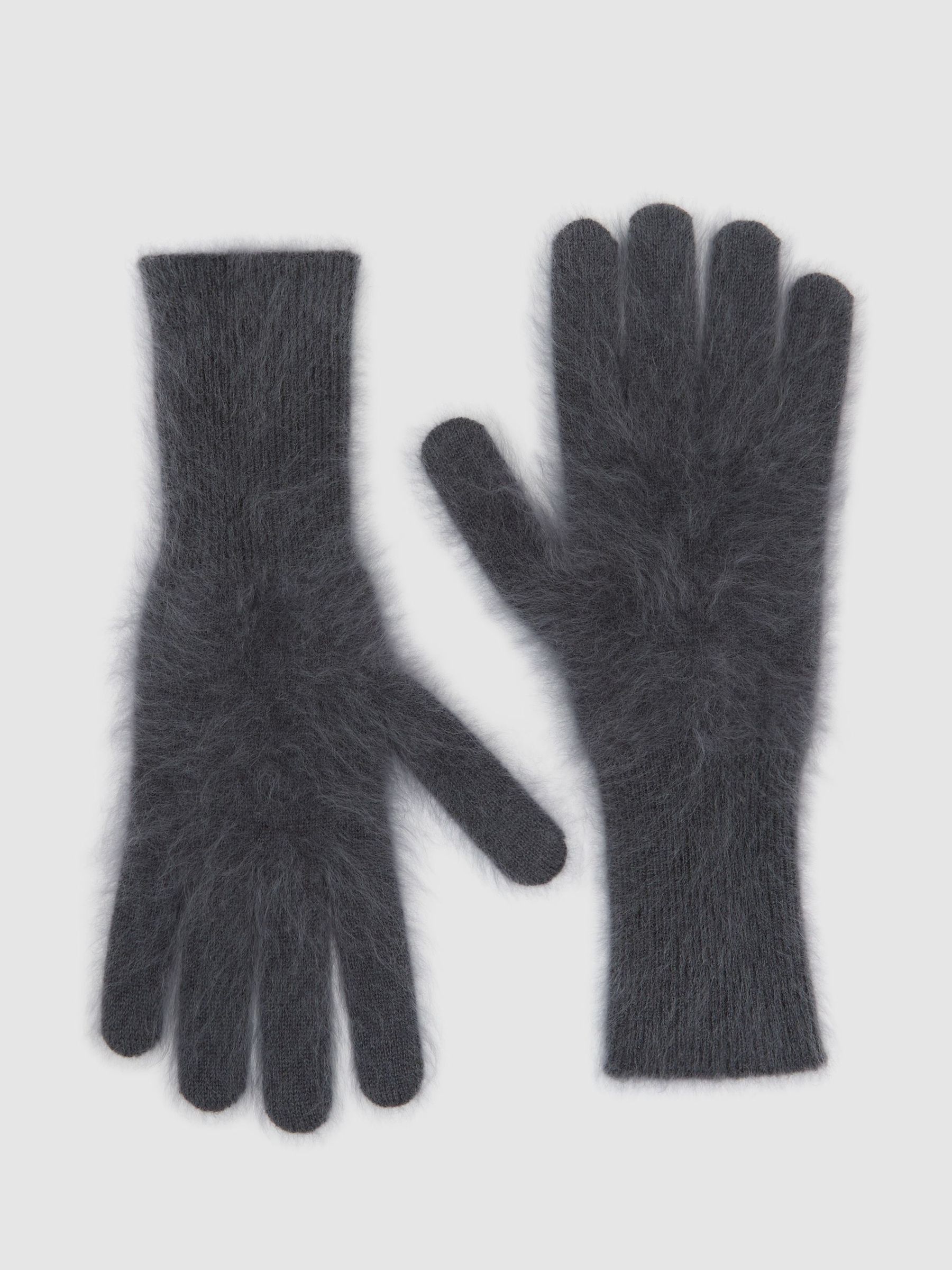 Brushed Cashmere Gloves in Grey - Image 2 of 3